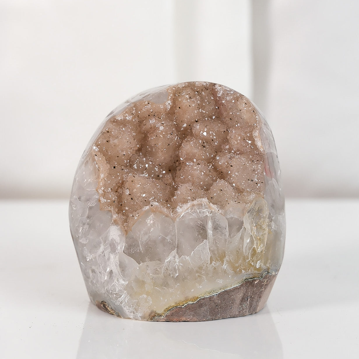 High Quality Rainbow Sugar Coated Amethyst Cutbase Cluster