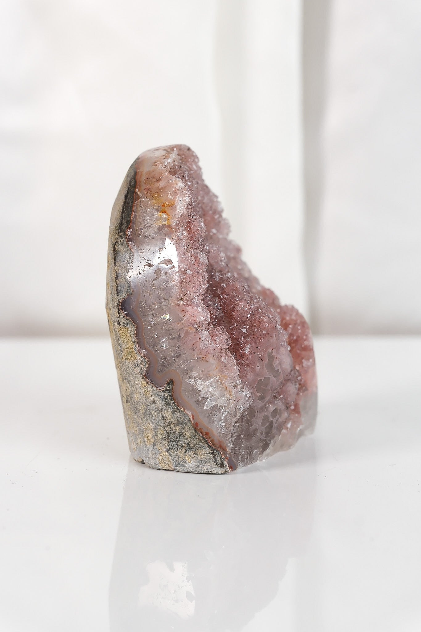 High Quality Rainbow Sugar Coated Amethyst Cutbase Cluster