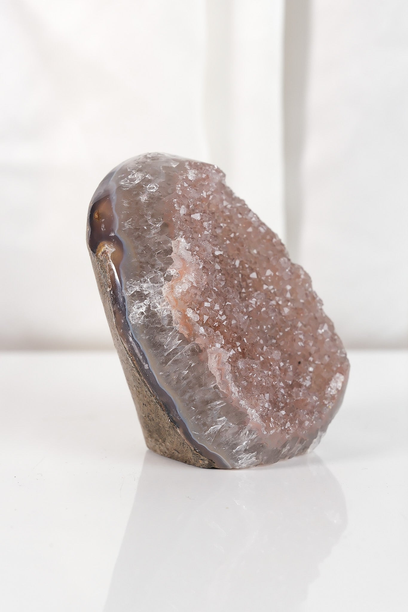 High Quality Rainbow Sugar Coated Amethyst Cutbase Cluster