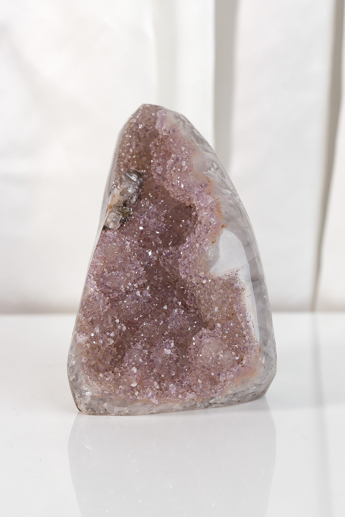 High Quality Rainbow Sugar Coated Amethyst Cutbase Cluster