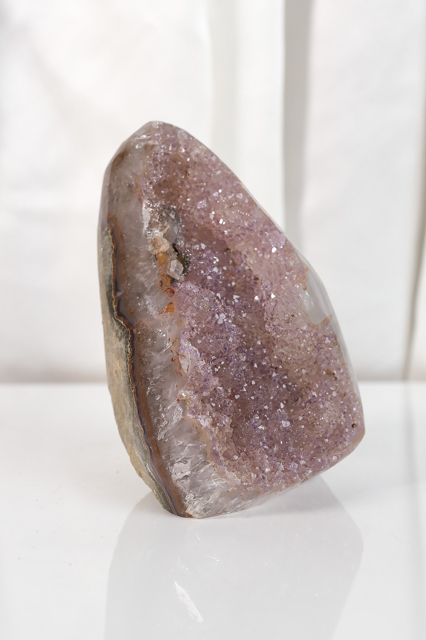 High Quality Rainbow Sugar Coated Amethyst Cutbase Cluster
