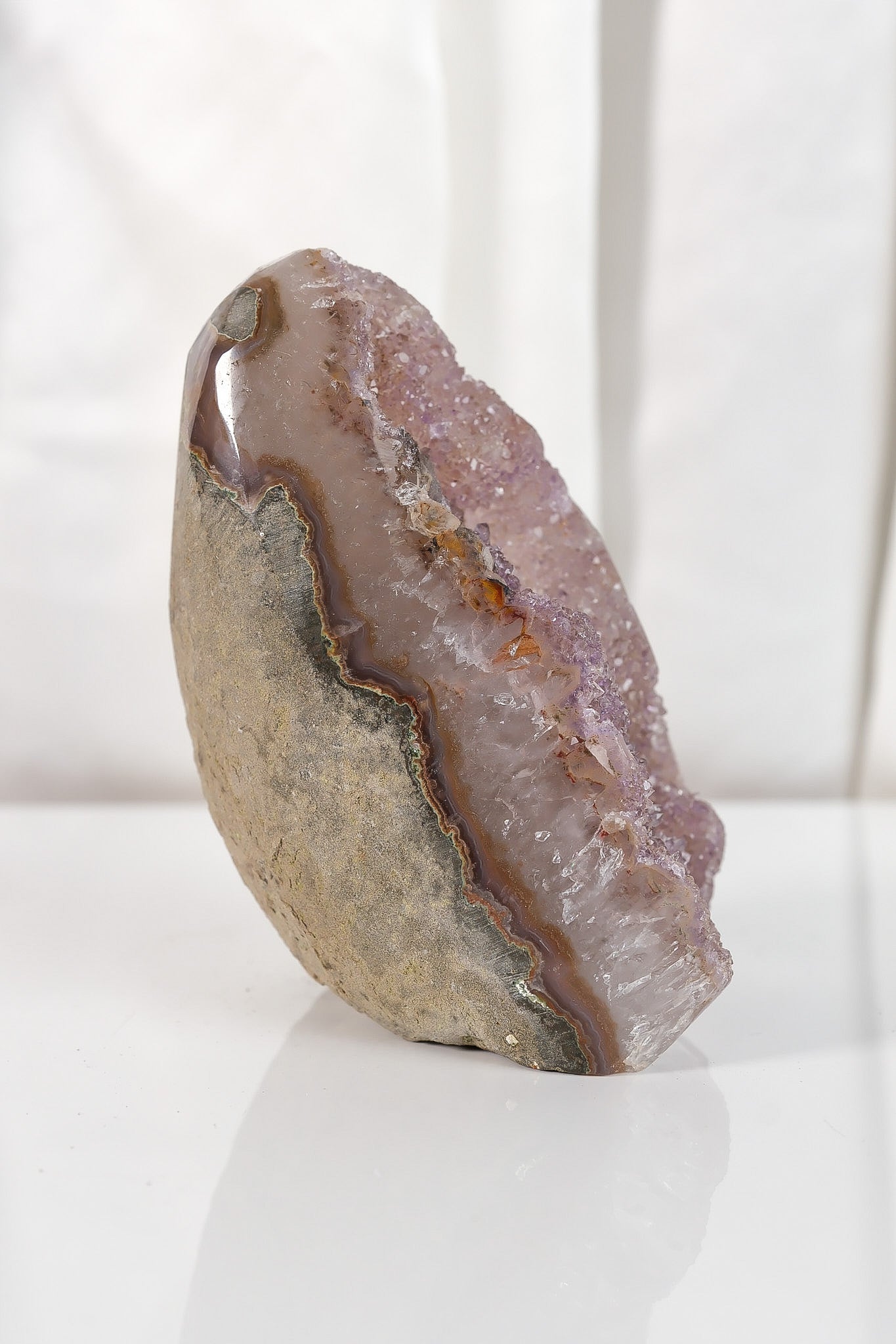 High Quality Rainbow Sugar Coated Amethyst Cutbase Cluster