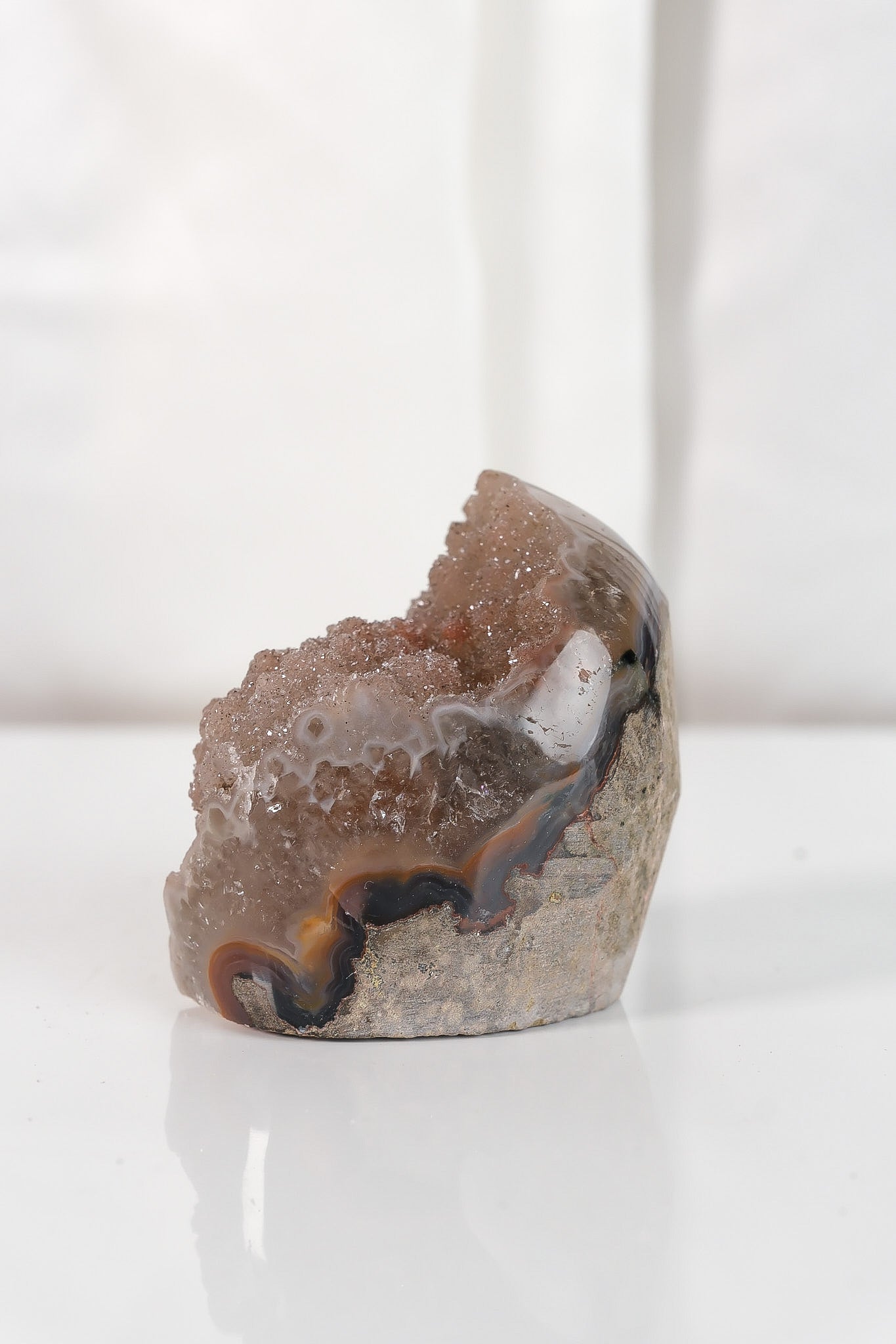 High Quality Rainbow Sugar Coated Amethyst Cutbase Cluster