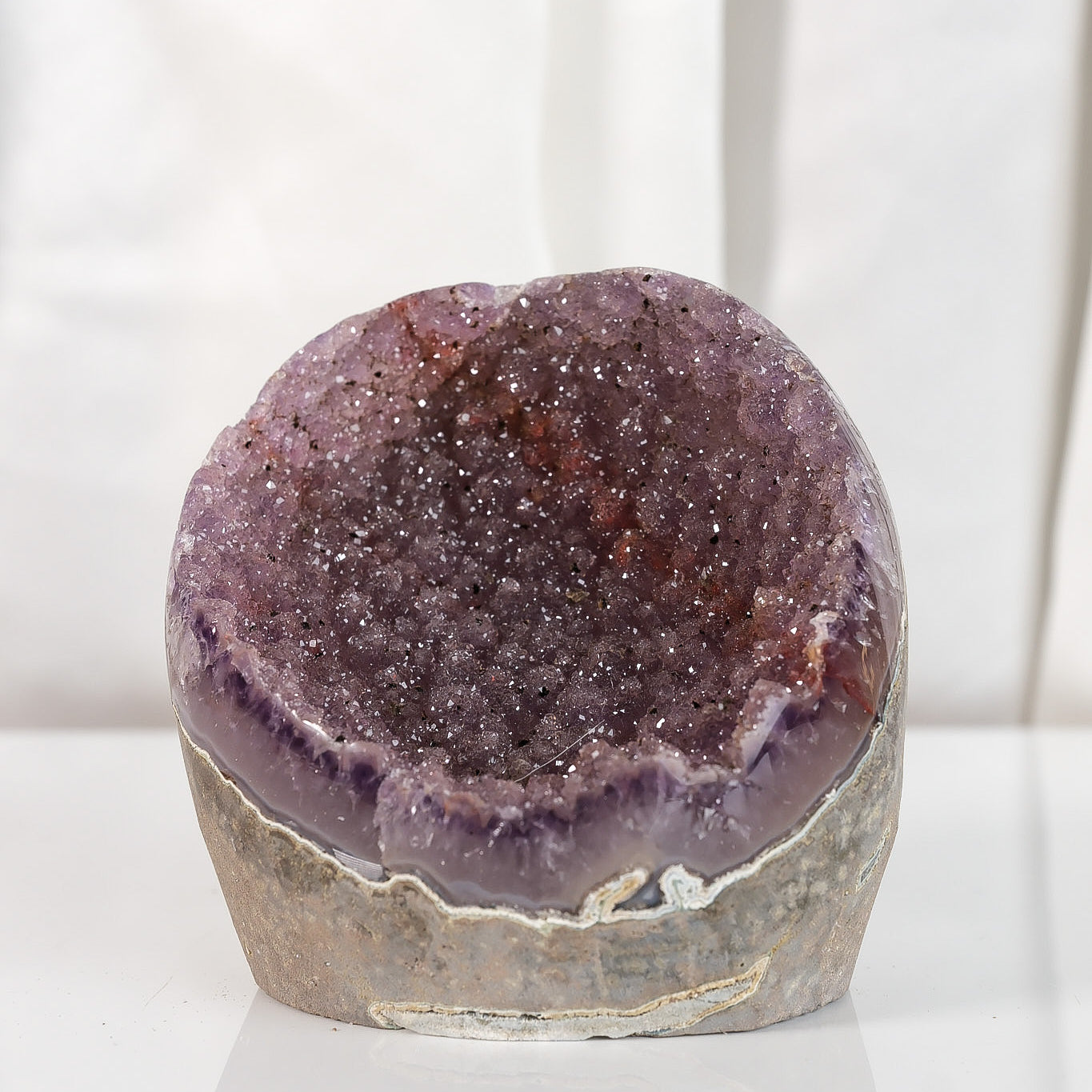 High Quality Purple Sugar Coated Amethyst Cutbase Cluster