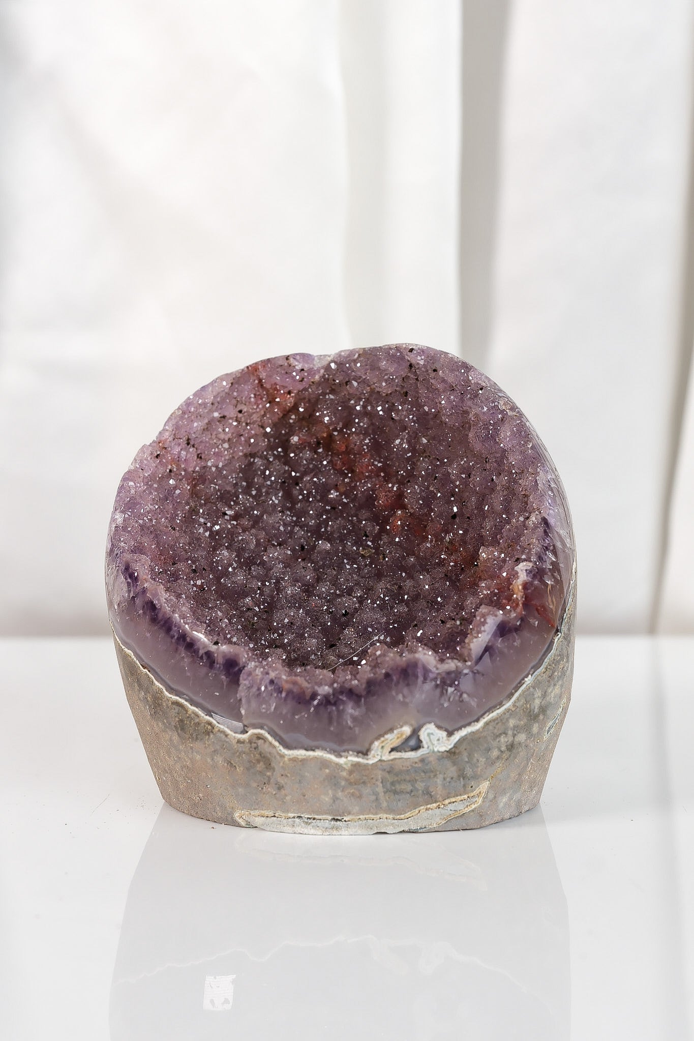 High Quality Purple Sugar Coated Amethyst Cutbase Cluster