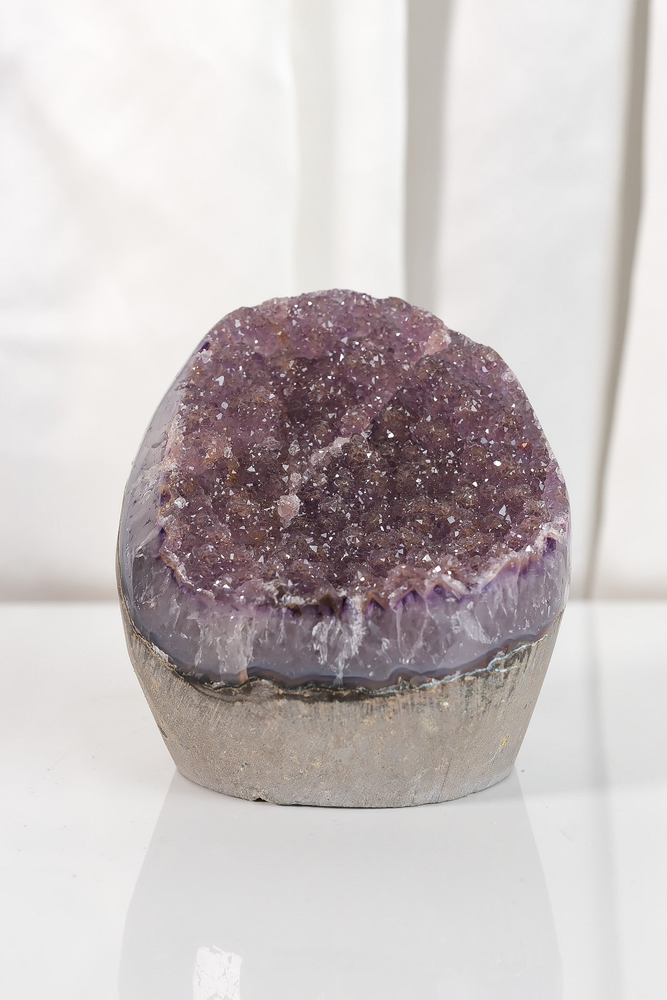 High Quality Purple Sugar Coated Amethyst Cutbase Cluster