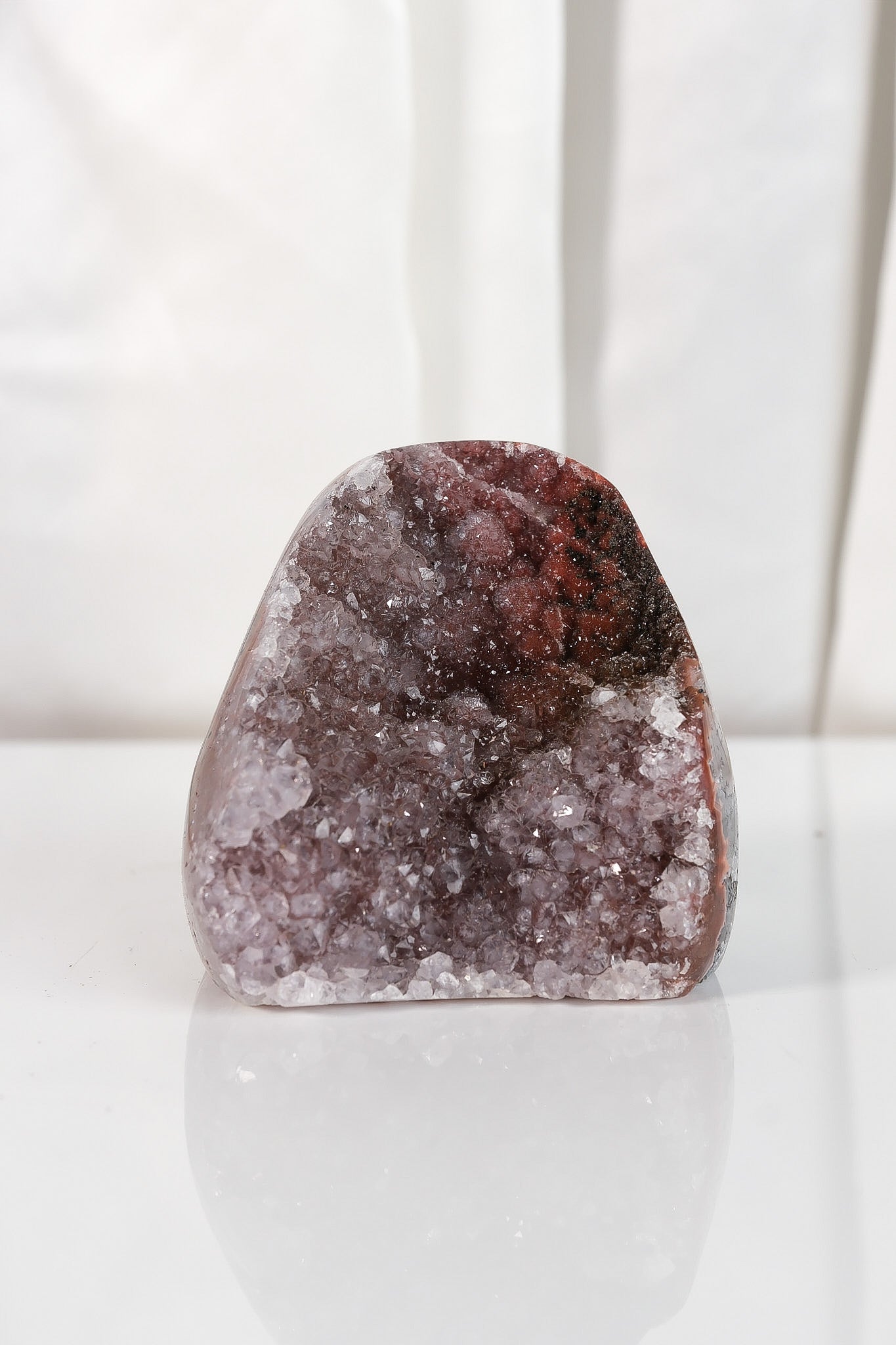 High Quality Burgundy/Pink Sugar Coated Amethyst Cutbase Cluster
