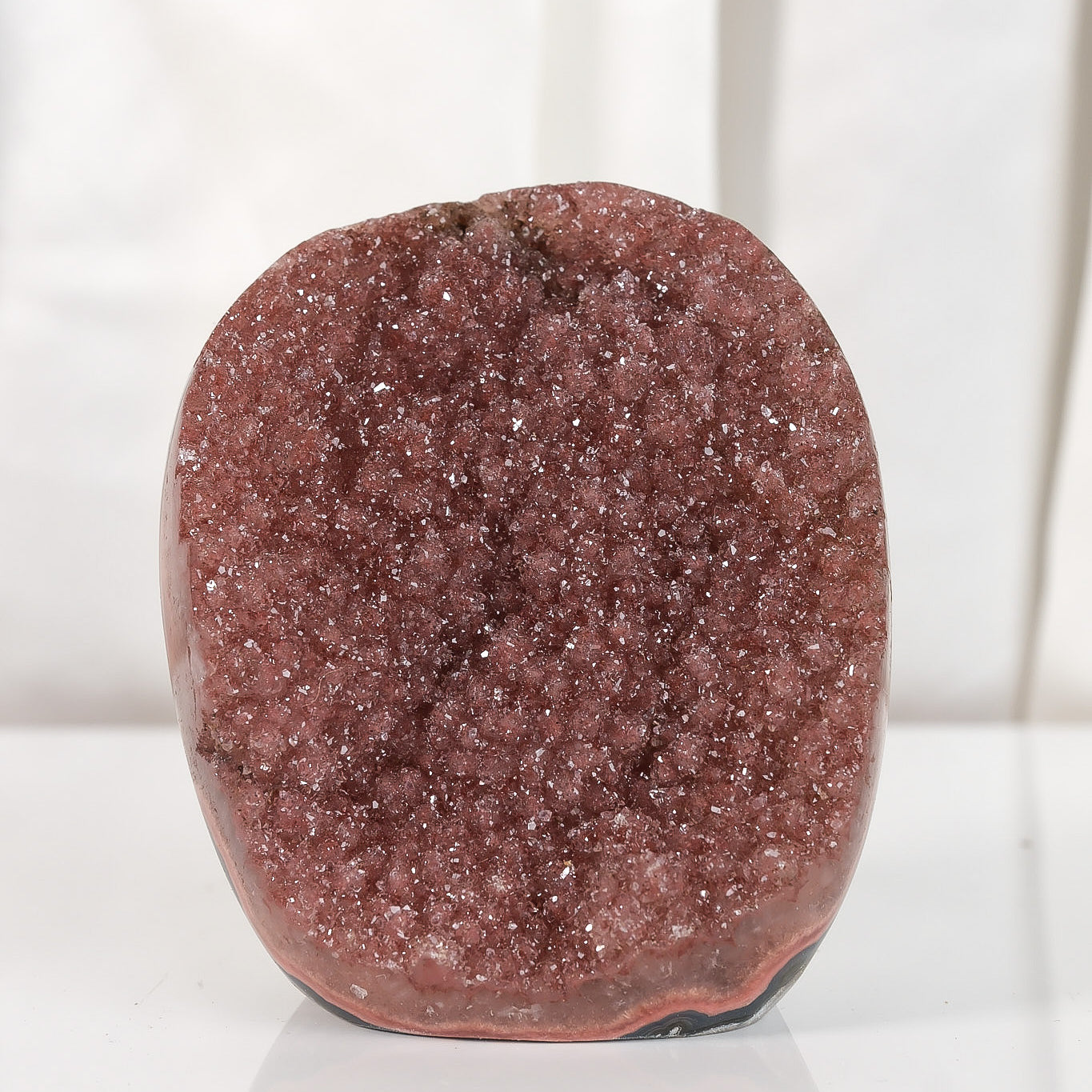 High Quality Burgundy/Pink Sugar Coated Amethyst Cutbase Cluster