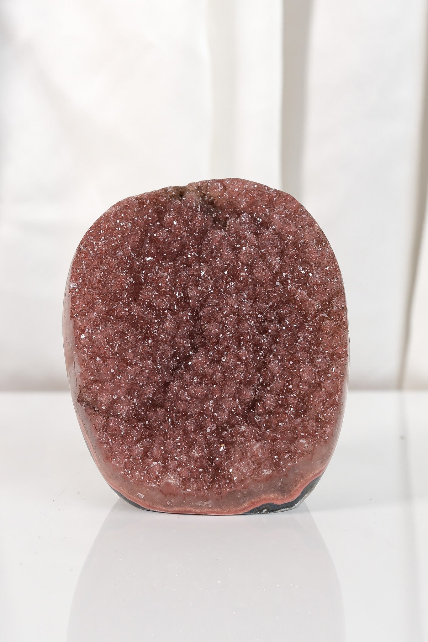 High Quality Burgundy/Pink Sugar Coated Amethyst Cutbase Cluster