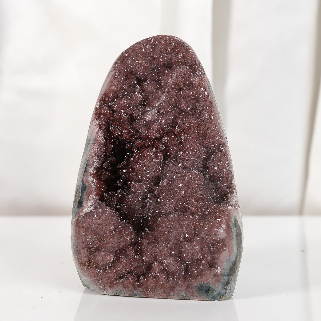 High Quality Burgundy/Pink Sugar Coated Amethyst Cutbase Cluster