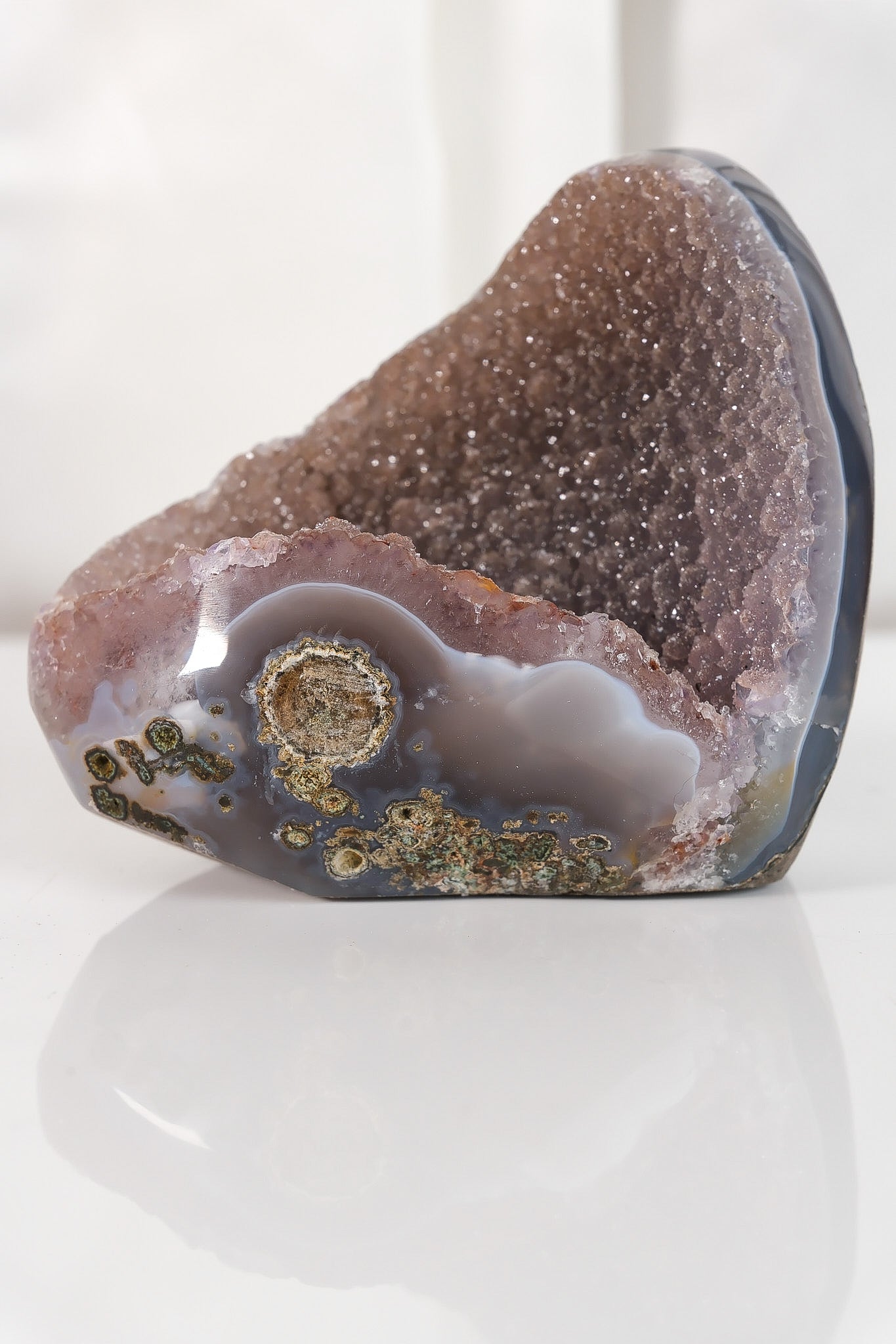 High Quality Rainbow Sugar Coated Amethyst Cutbase Cluster