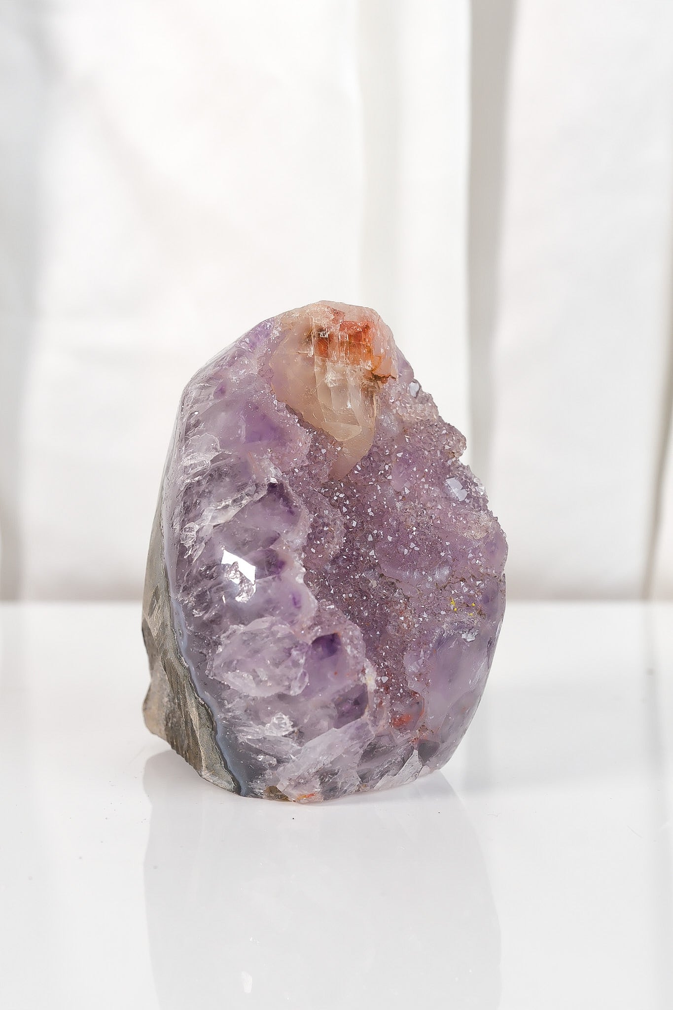 High Quality Purple Sugar Coated Amethyst Cutbase Cluster