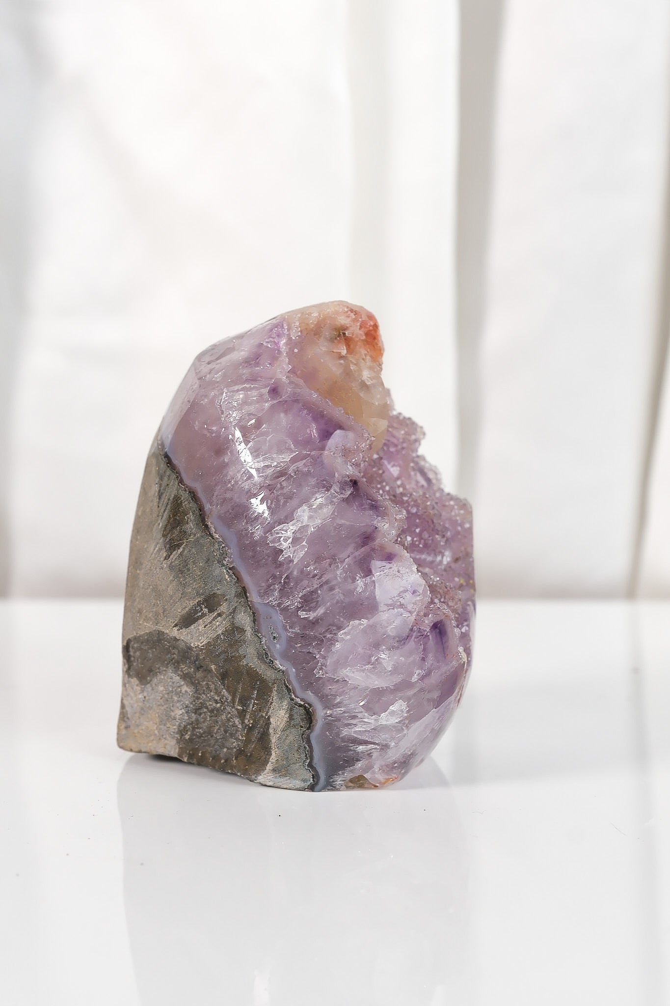 High Quality Purple Sugar Coated Amethyst Cutbase Cluster
