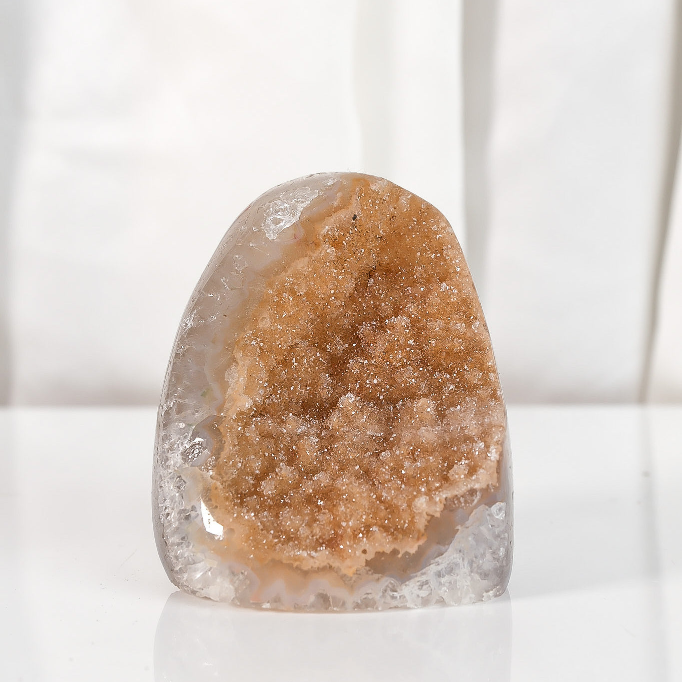 High Quality Orange/Brown Sugar Coated Amethyst Cutbase Cluster
