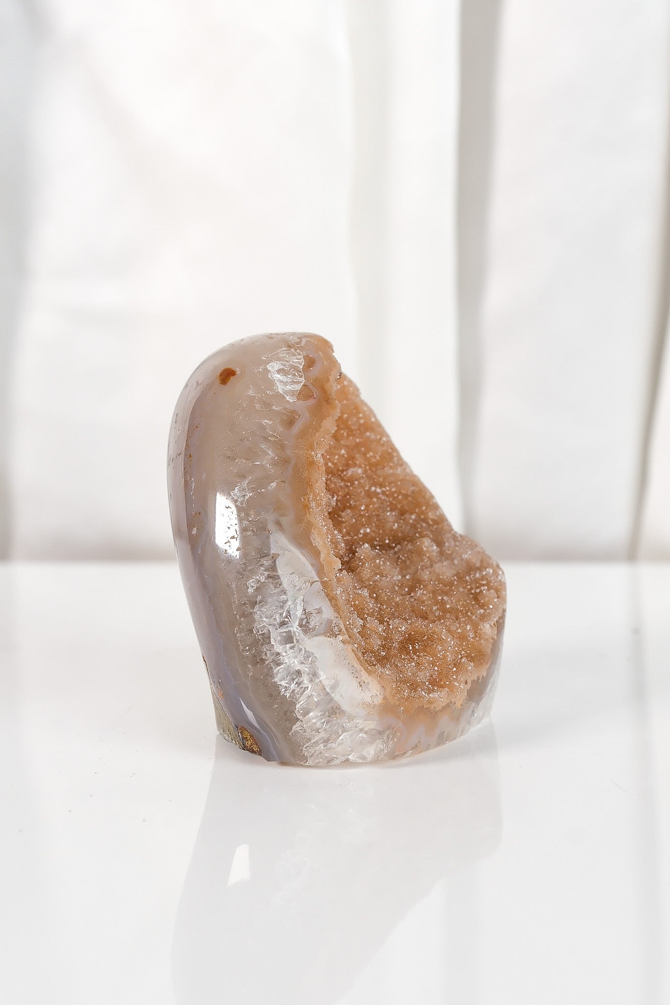 High Quality Orange/Brown Sugar Coated Amethyst Cutbase Cluster