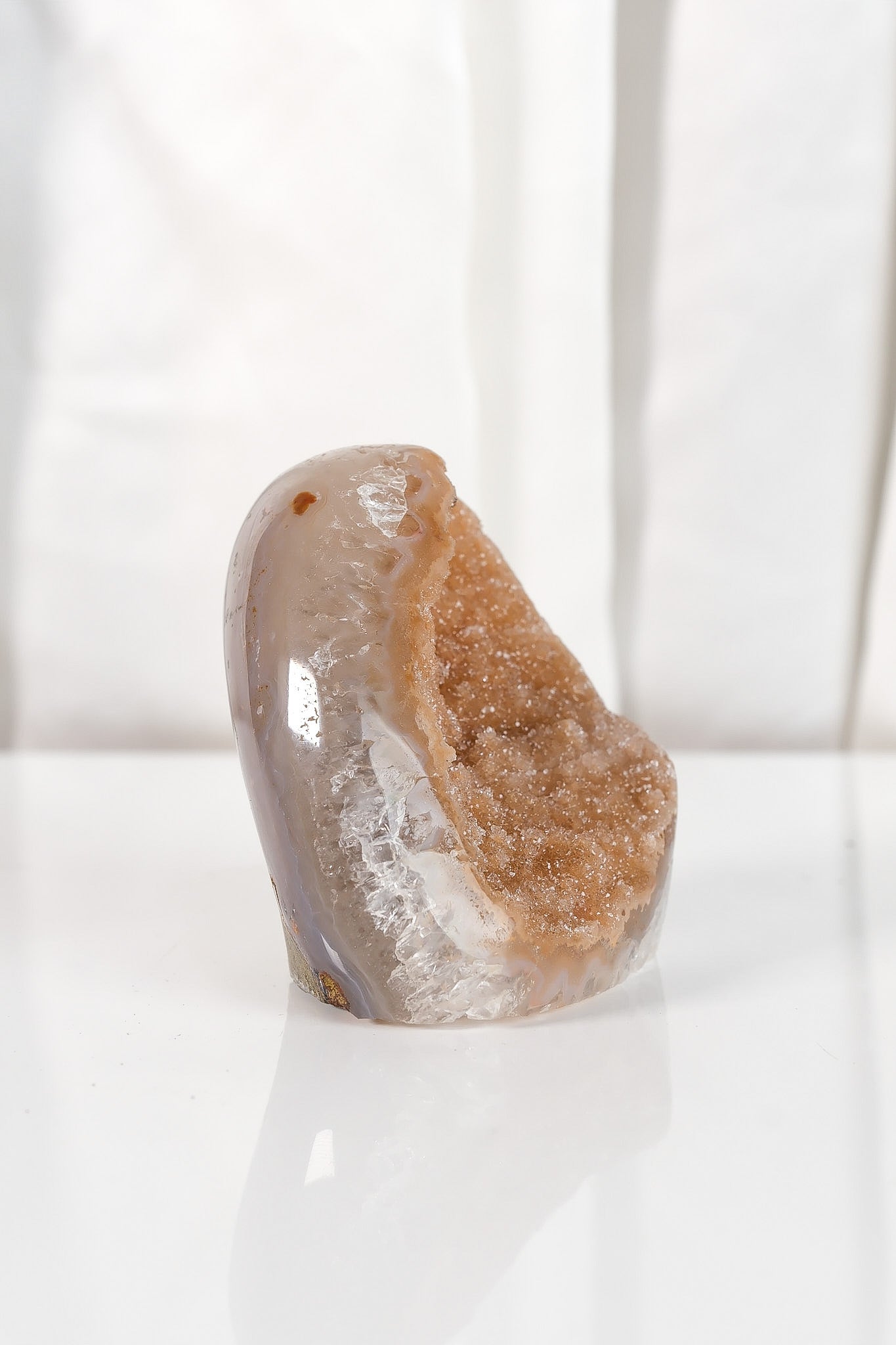 High Quality Orange/Brown Sugar Coated Amethyst Cutbase Cluster