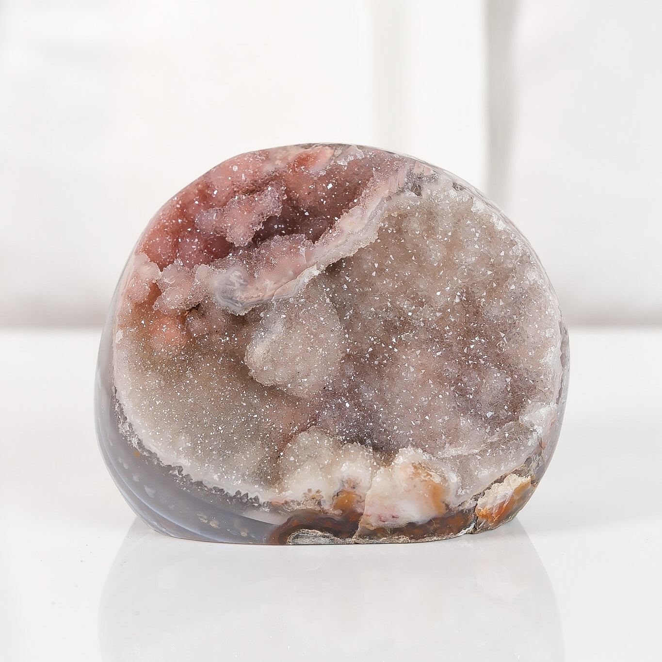 High Quality Rainbow Sugar Coated Amethyst Cutbase Cluster