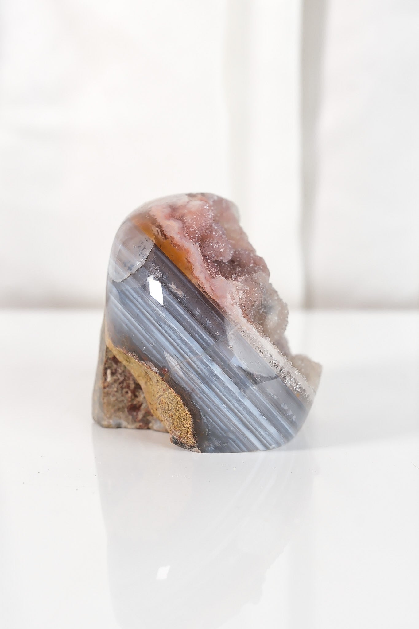 High Quality Rainbow Sugar Coated Amethyst Cutbase Cluster