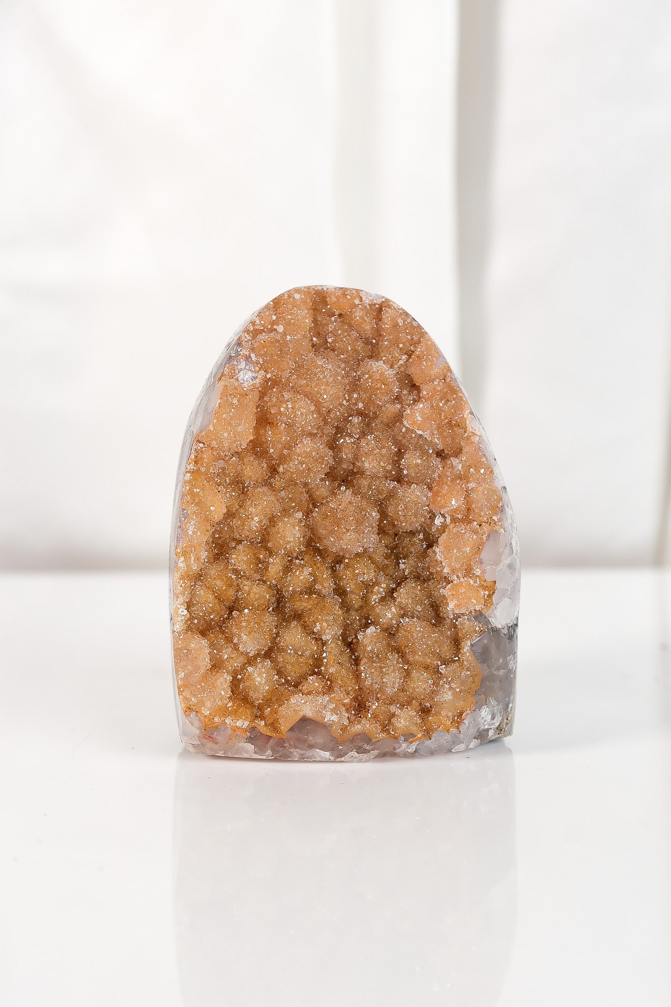 High Quality Orange/Brown Sugar Coated Amethyst Cutbase Cluster
