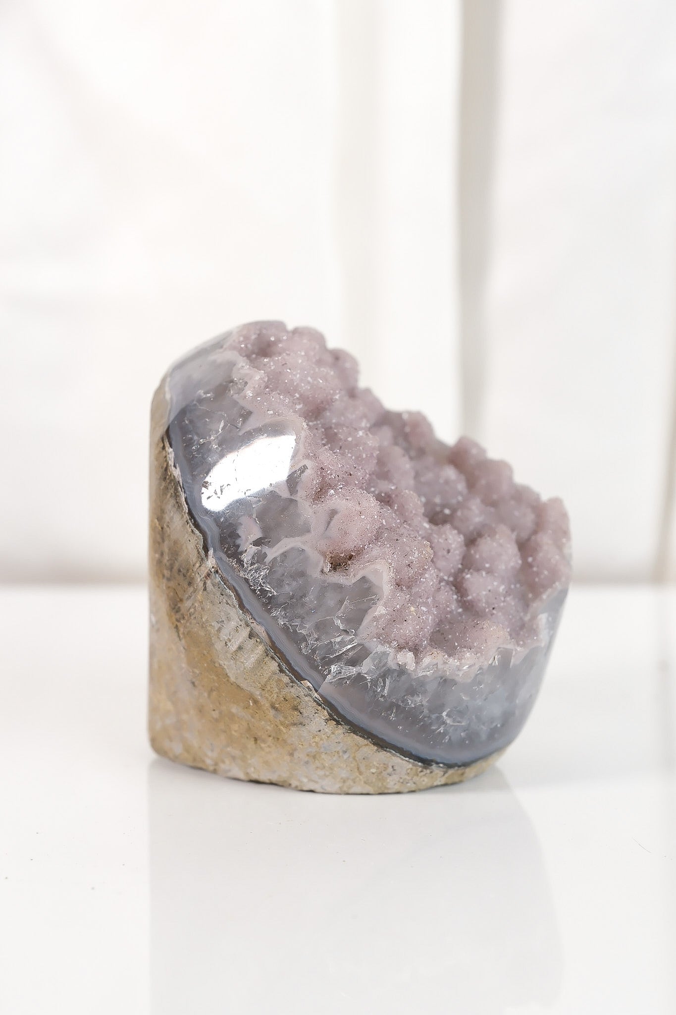 High Quality Rainbow Sugar Coated Amethyst Cutbase Cluster