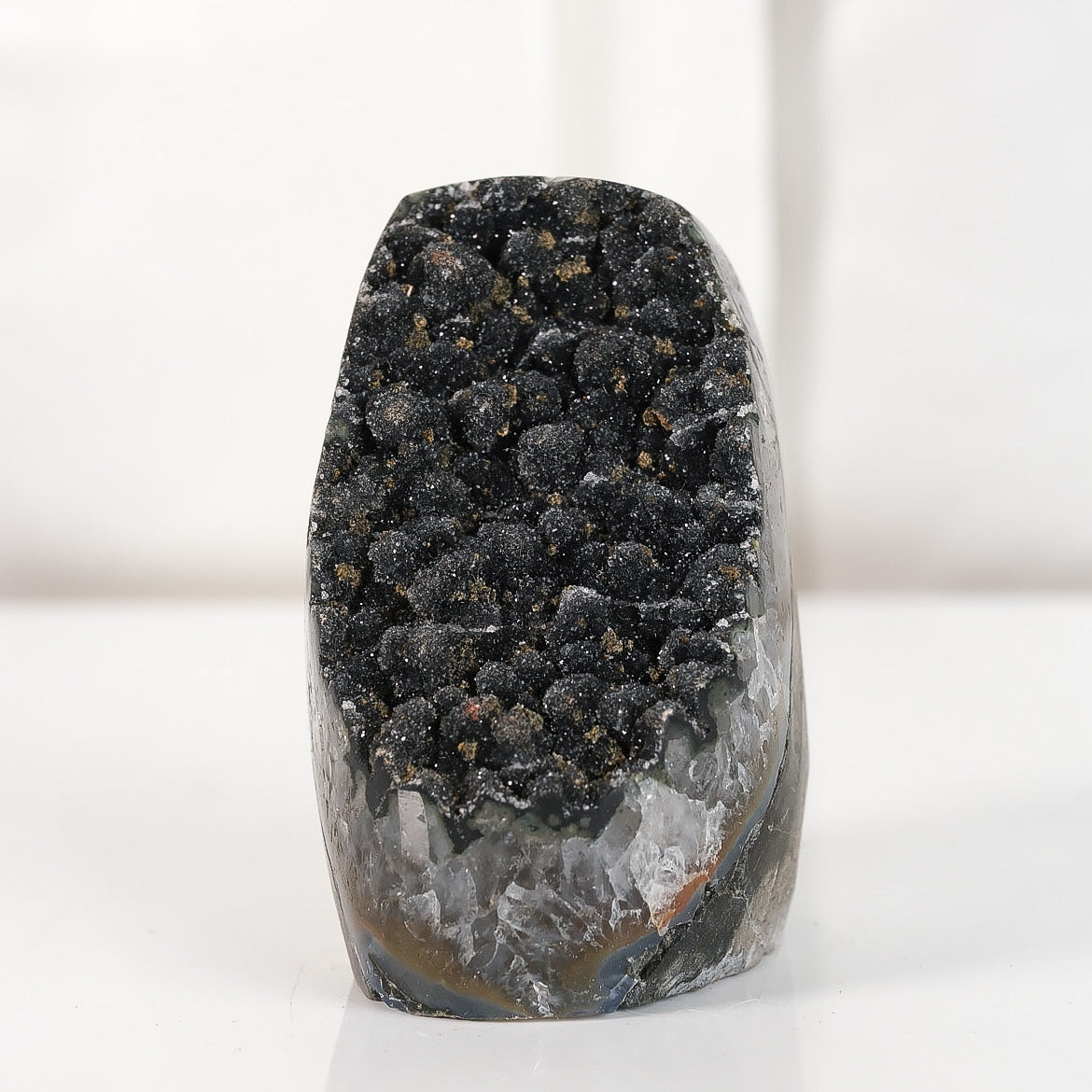 High Quality Black Sugar Coated Amethyst Cutbase Cluster