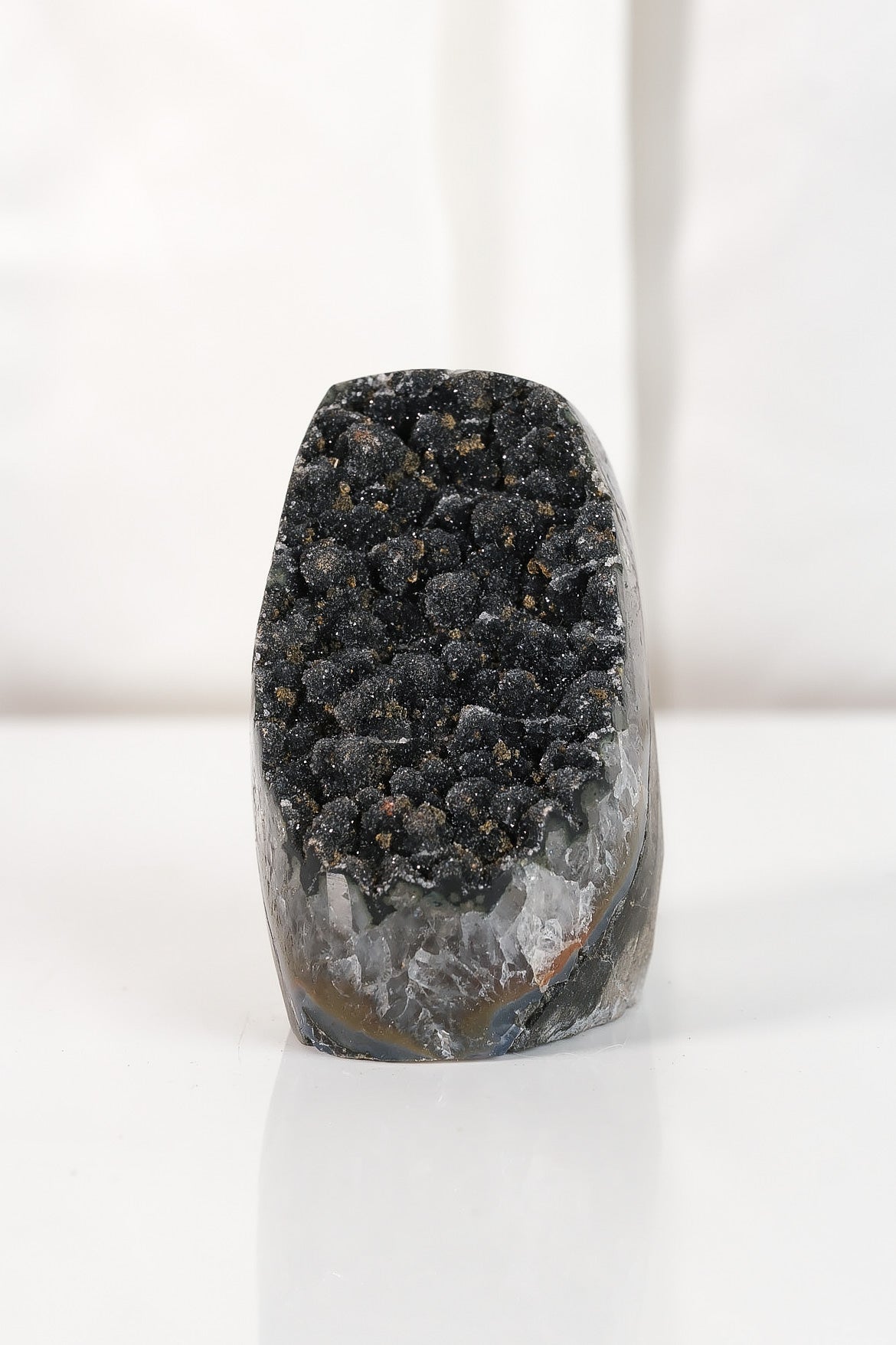 High Quality Black Sugar Coated Amethyst Cutbase Cluster