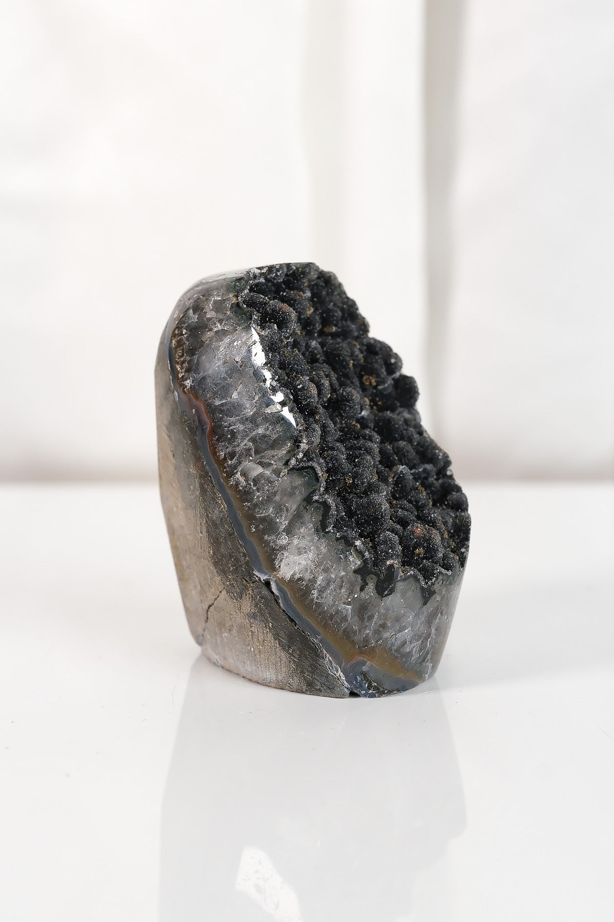 High Quality Black Sugar Coated Amethyst Cutbase Cluster
