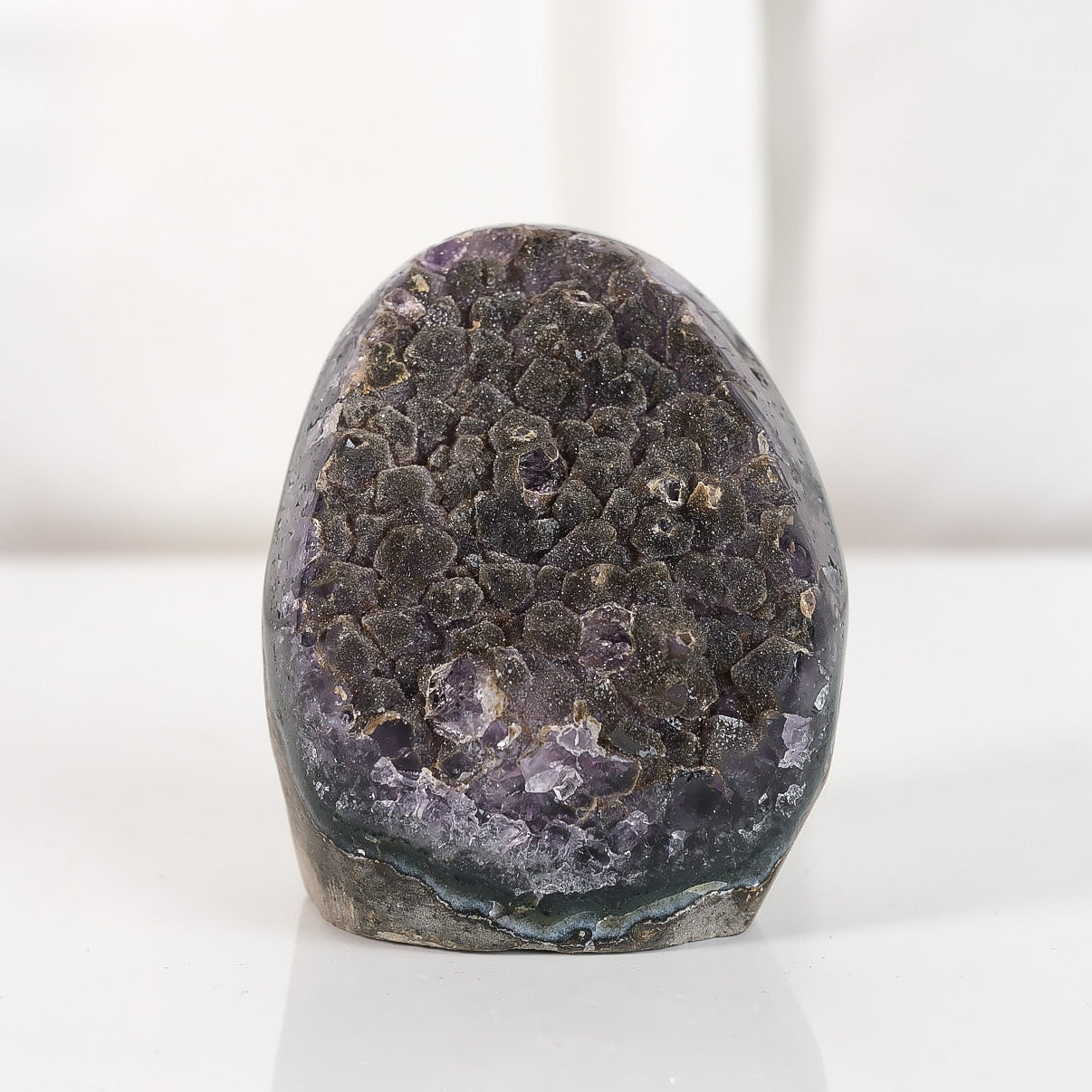 High Quality Black Sugar Coated Amethyst Cutbase Cluster