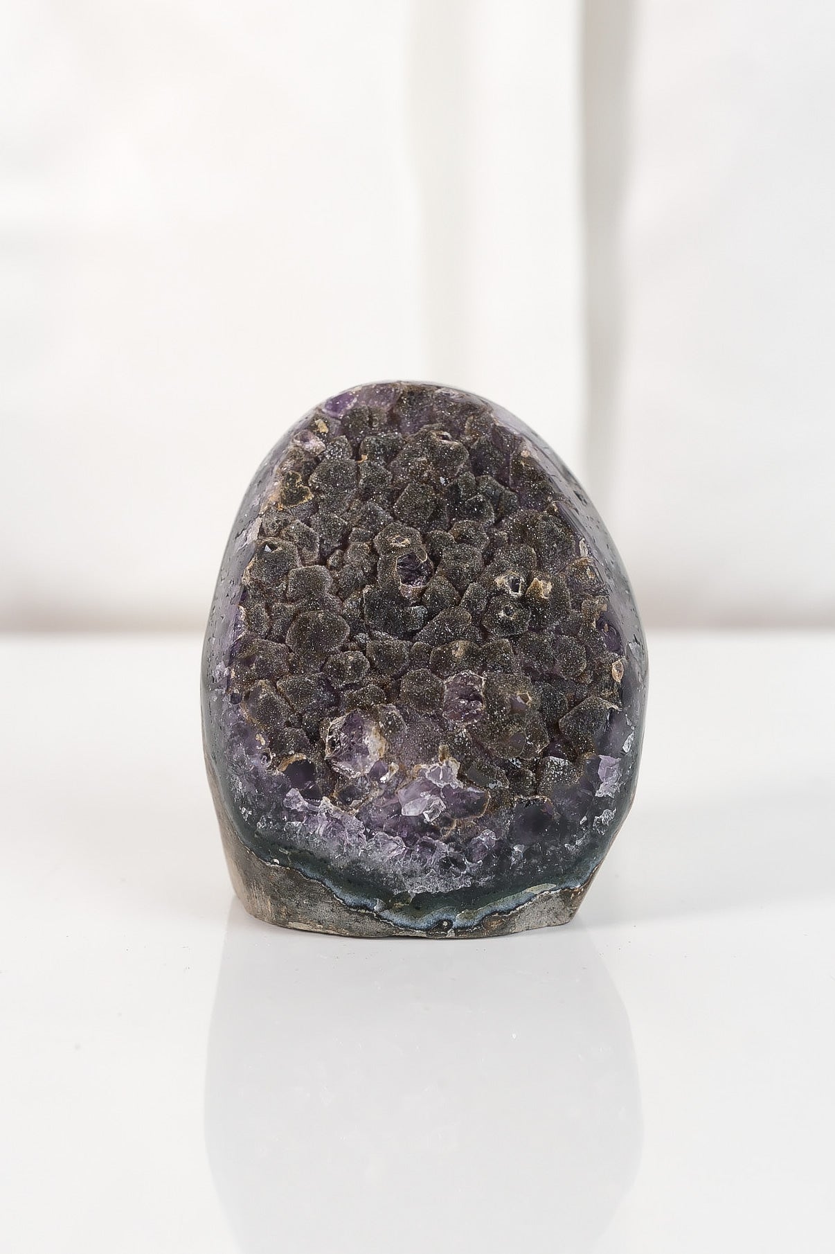 High Quality Black Sugar Coated Amethyst Cutbase Cluster