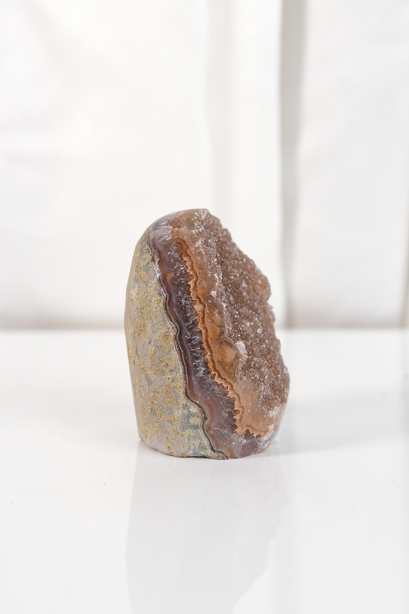 High Quality Orange/Brown Sugar Coated Amethyst Cutbase Cluster