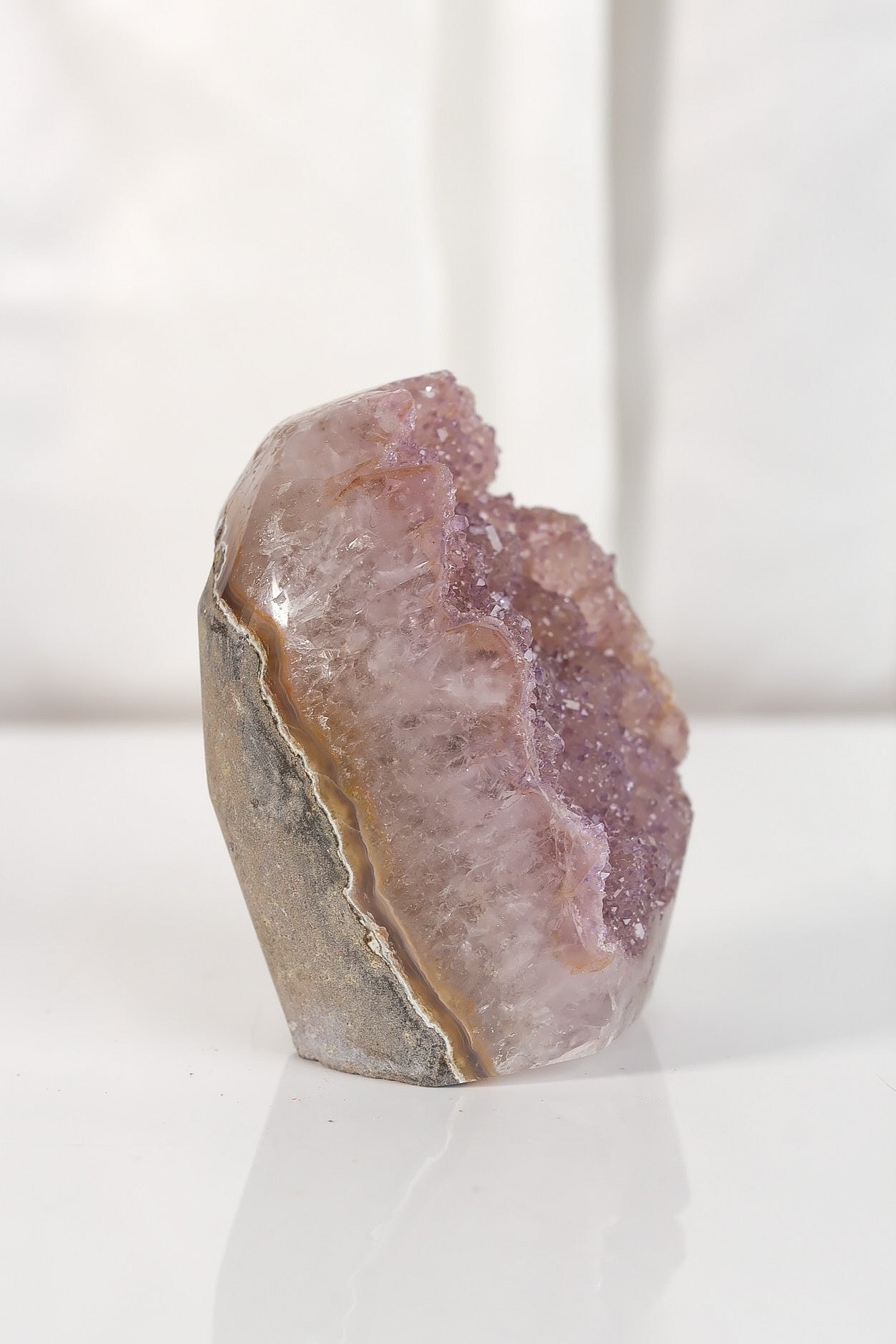 High Quality Purple Sugar Coated Amethyst Cutbase Cluster