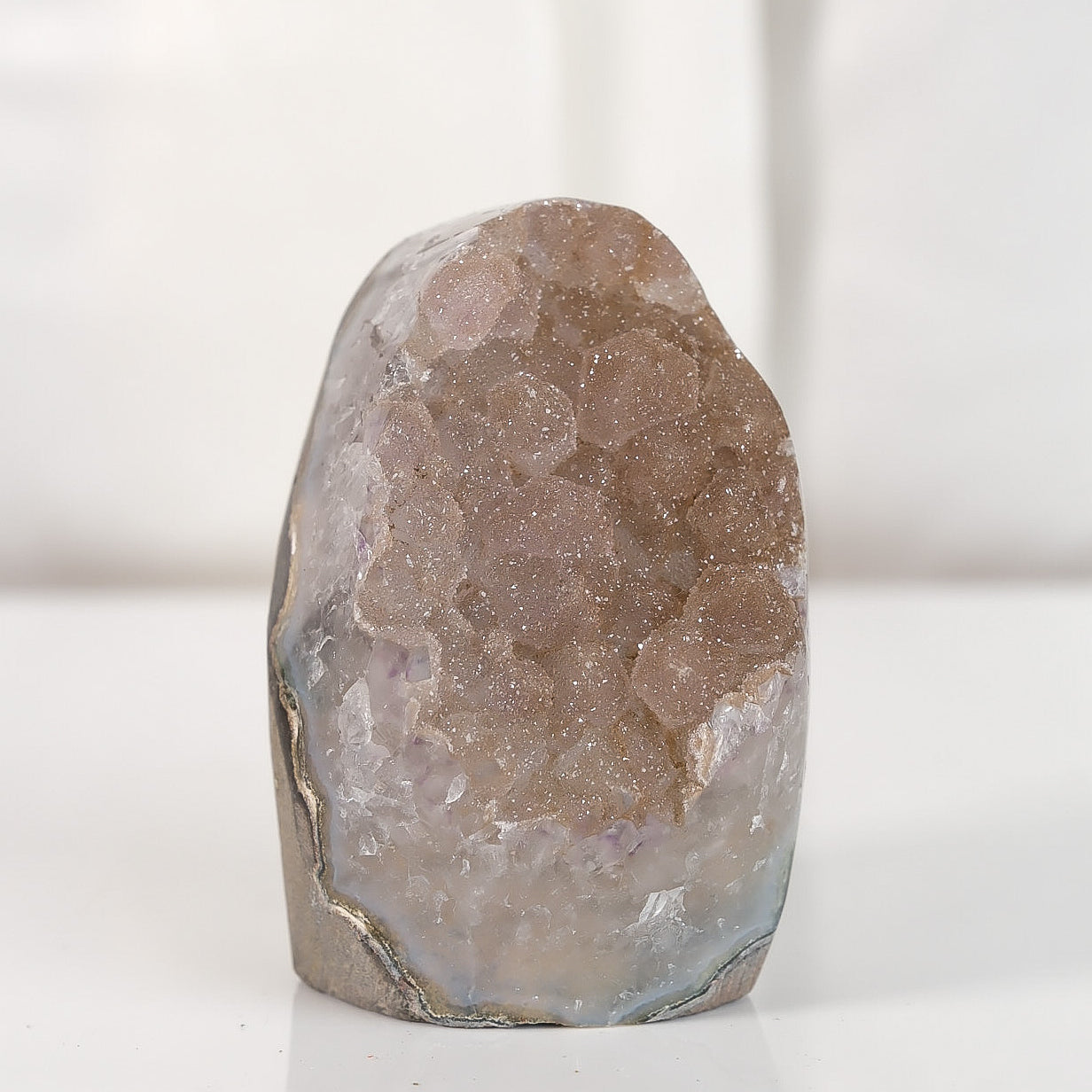 High Quality Rainbow Sugar Coated Amethyst Cutbase Cluster