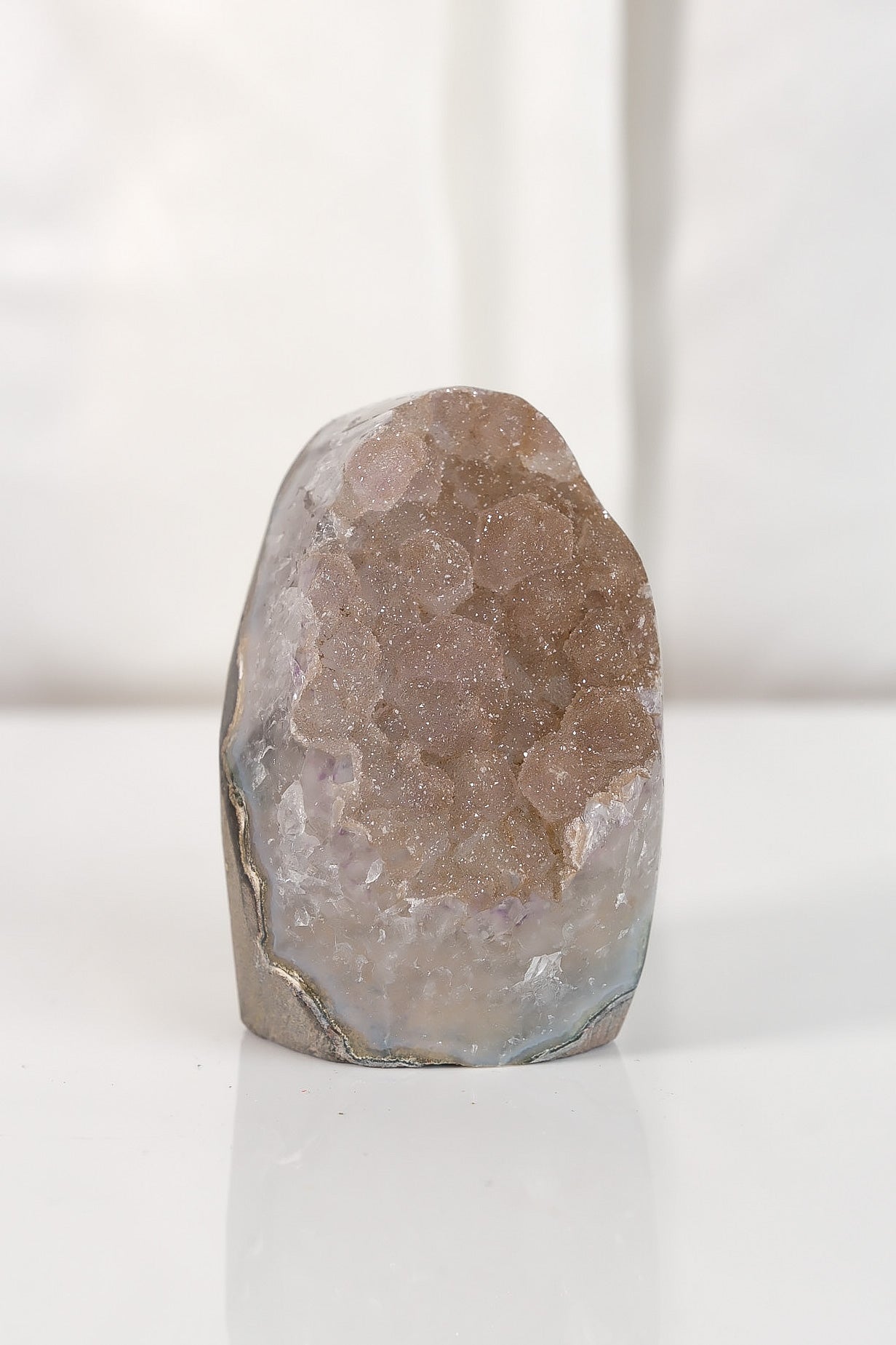 High Quality Rainbow Sugar Coated Amethyst Cutbase Cluster