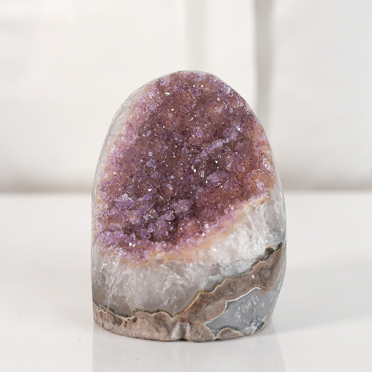 High Quality Rainbow Sugar Coated Amethyst Cutbase Cluster