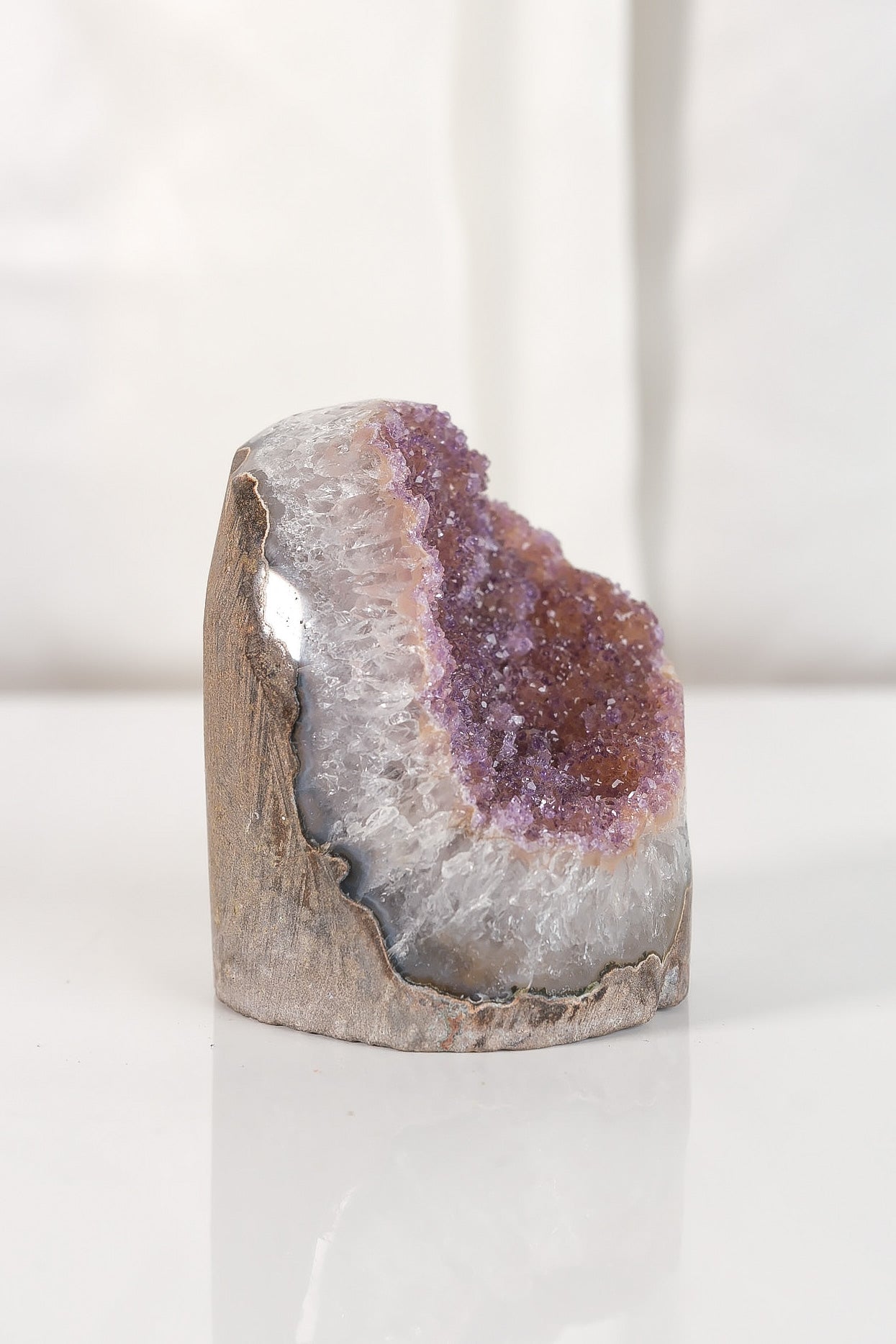 High Quality Rainbow Sugar Coated Amethyst Cutbase Cluster