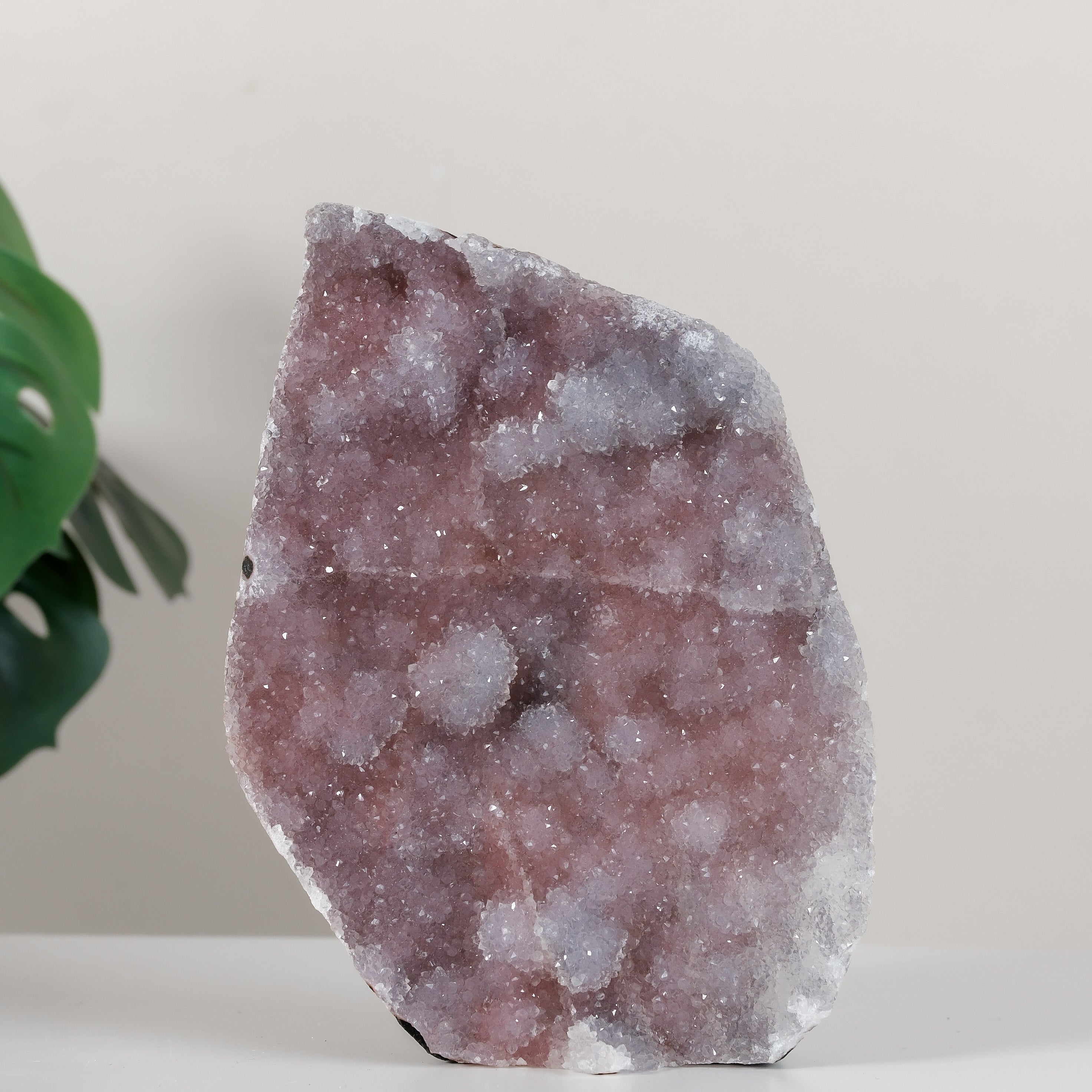 Pink Chalcedony Quartz Cutbase Cluster