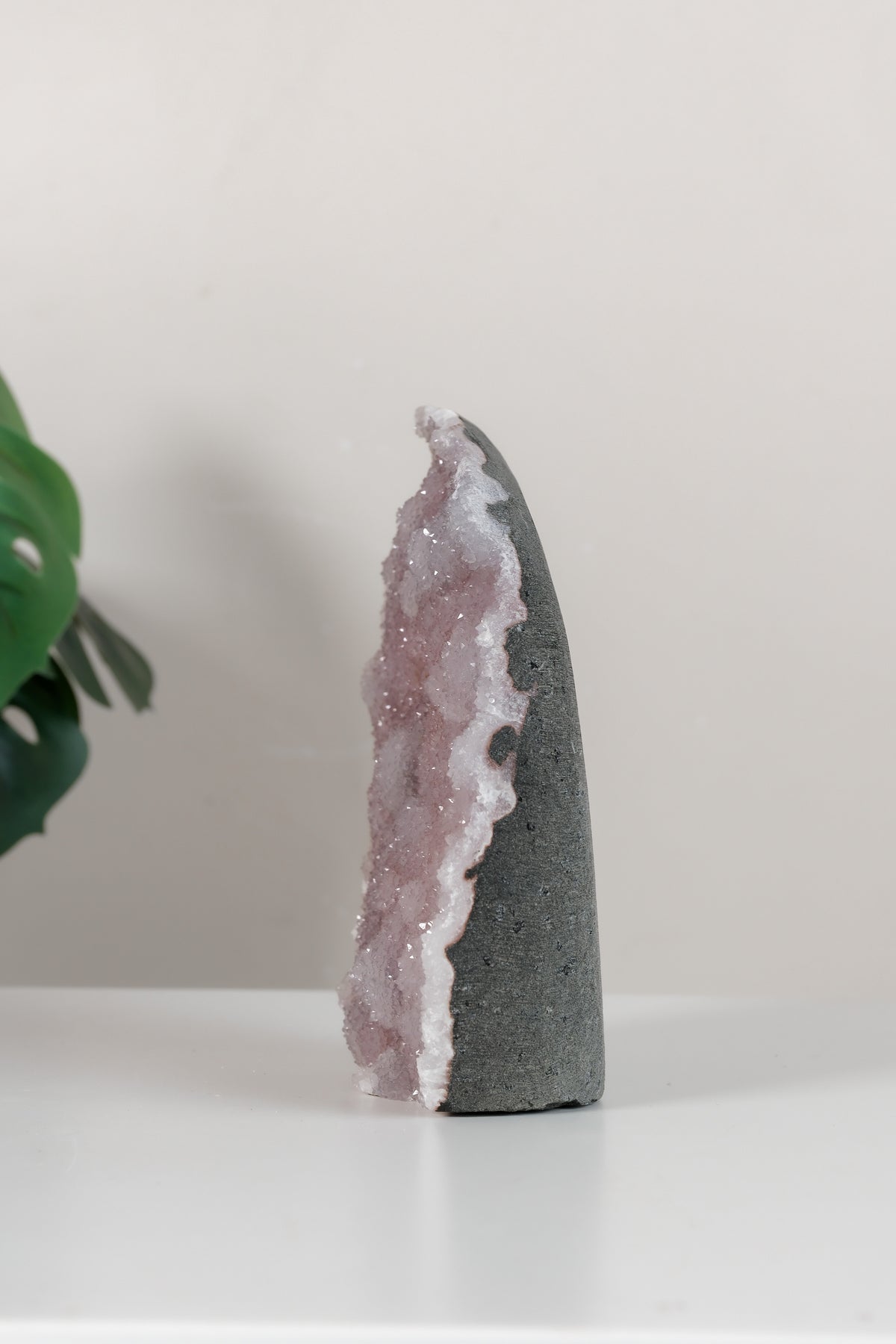 Pink Chalcedony Quartz Cutbase Cluster