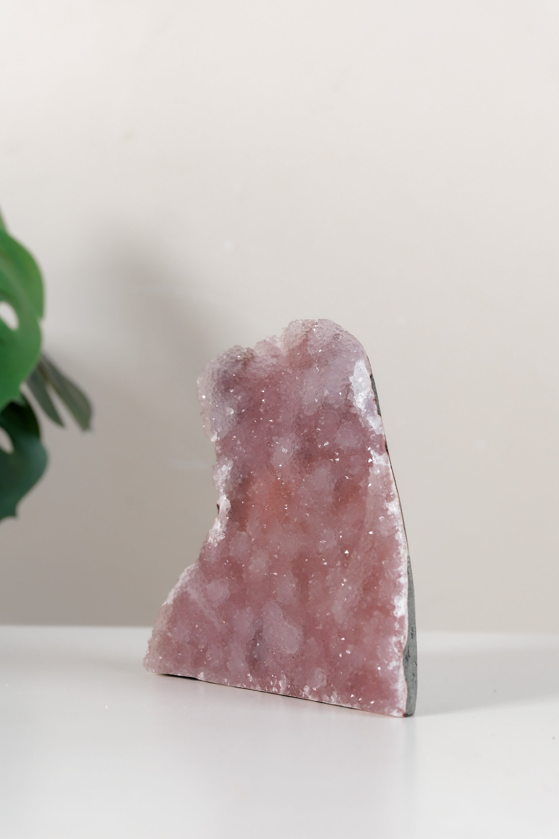 Pink Chalcedony Quartz Cutbase Cluster