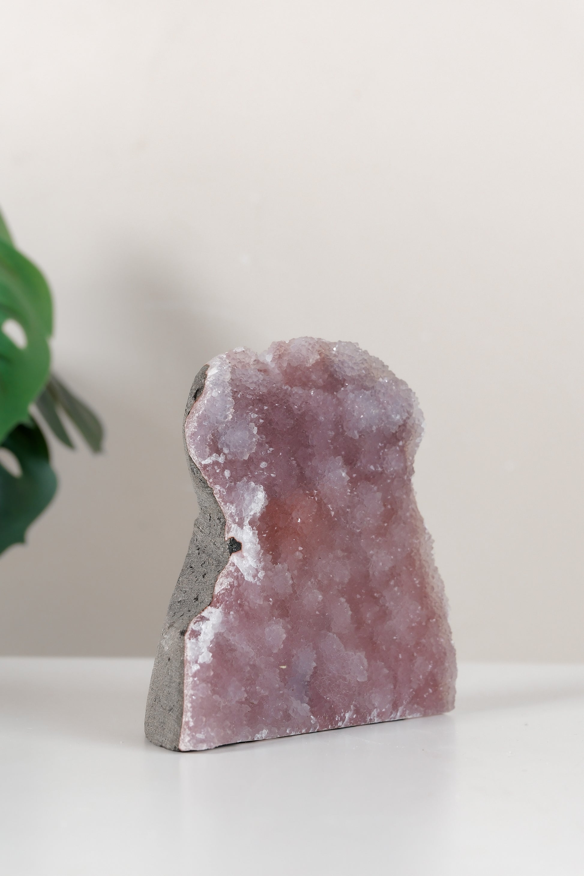 Pink Chalcedony Quartz Cutbase Cluster