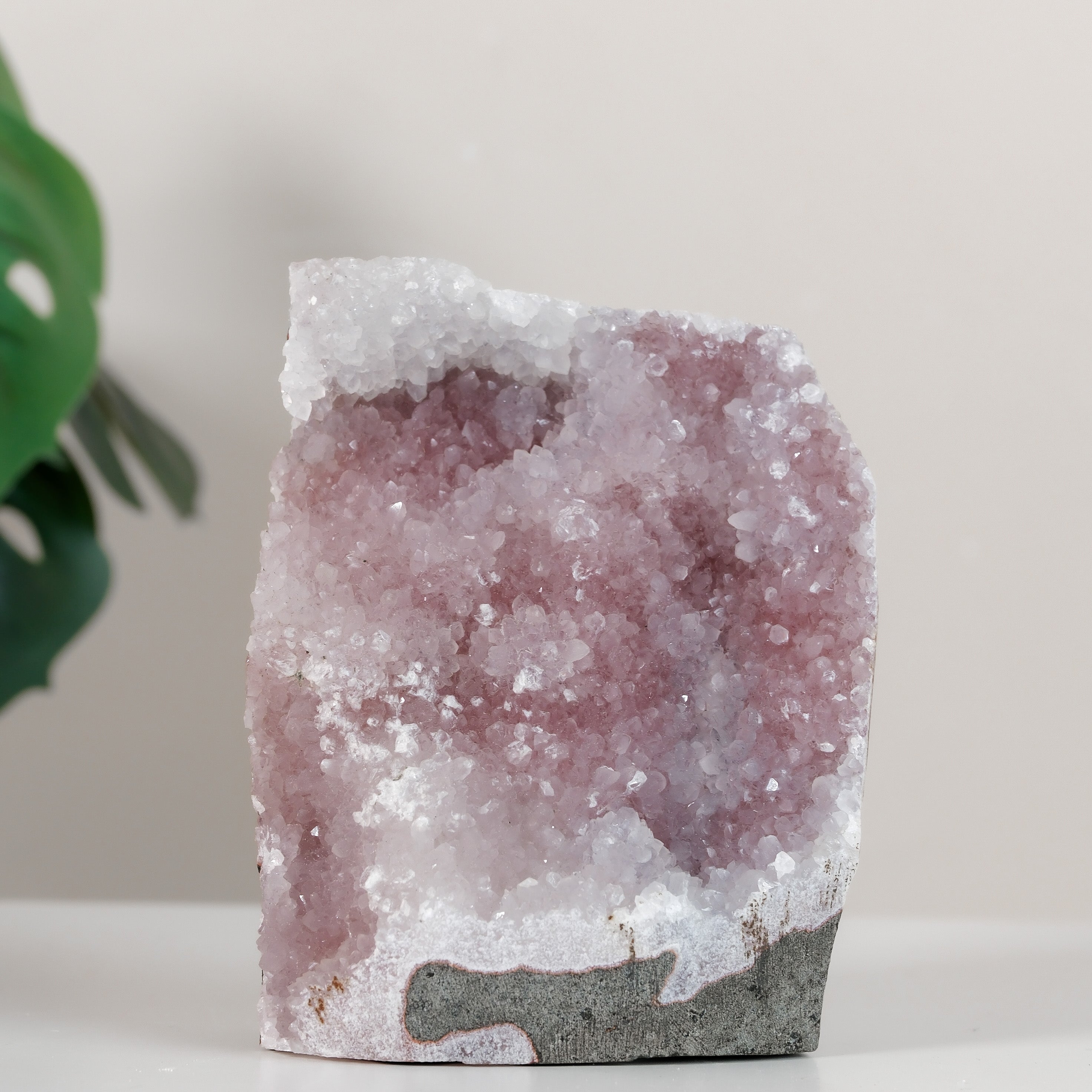 Pink Chalcedony Quartz Cutbase Cluster