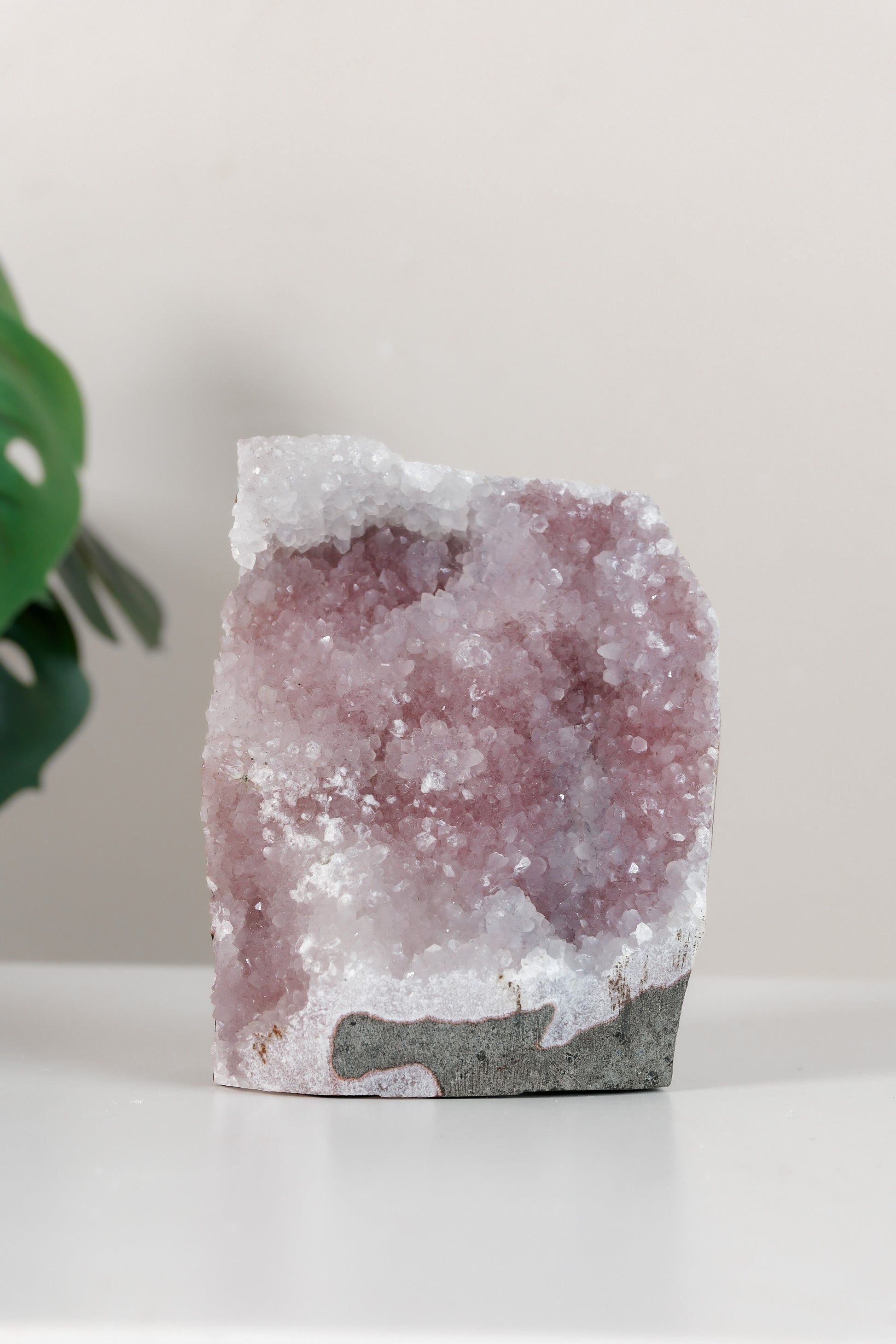 Pink Chalcedony Quartz Cutbase Cluster