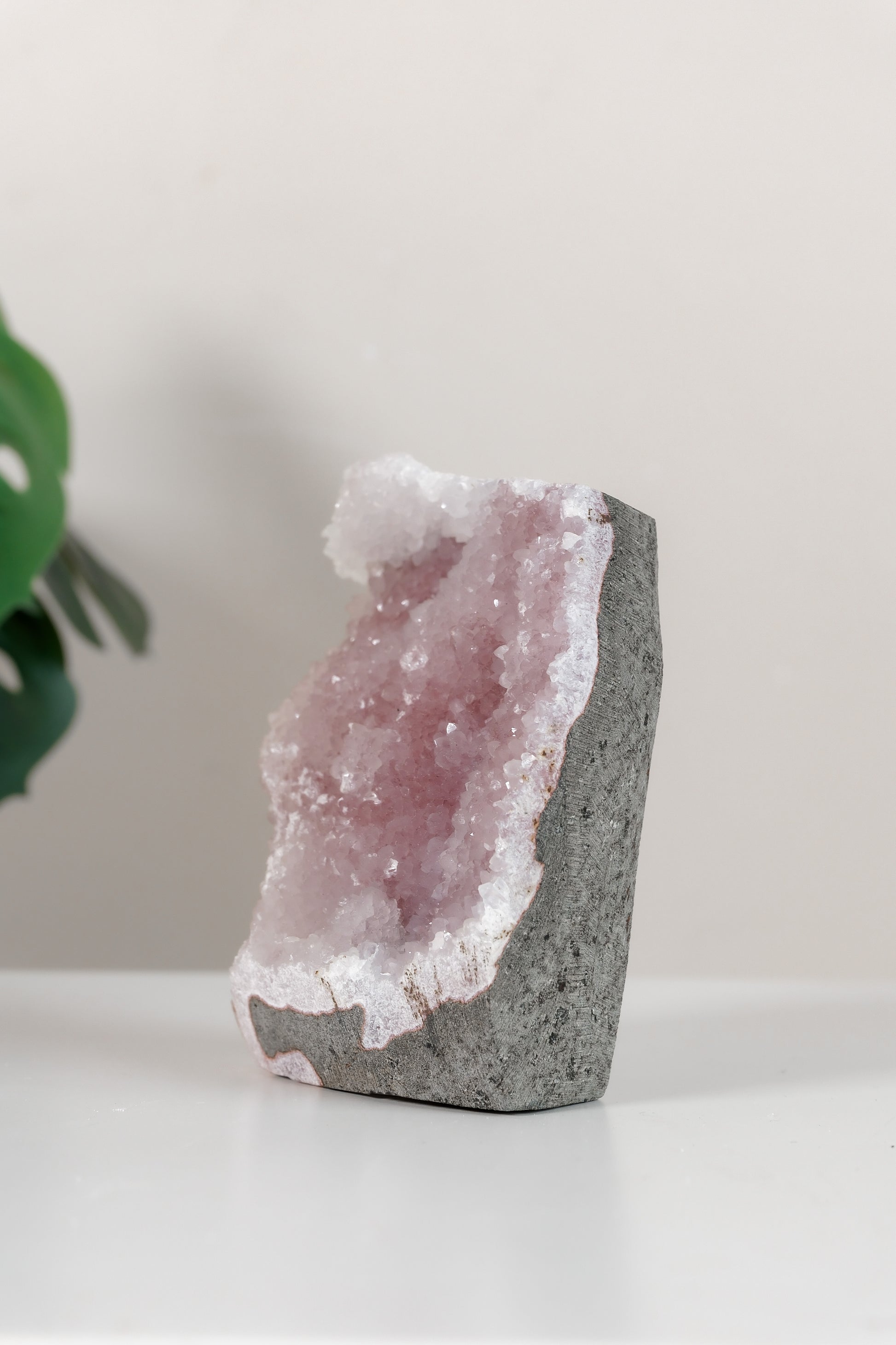 Pink Chalcedony Quartz Cutbase Cluster