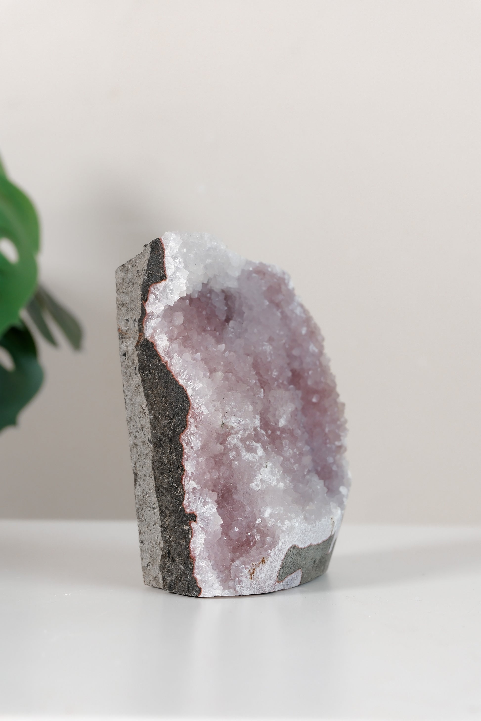 Pink Chalcedony Quartz Cutbase Cluster