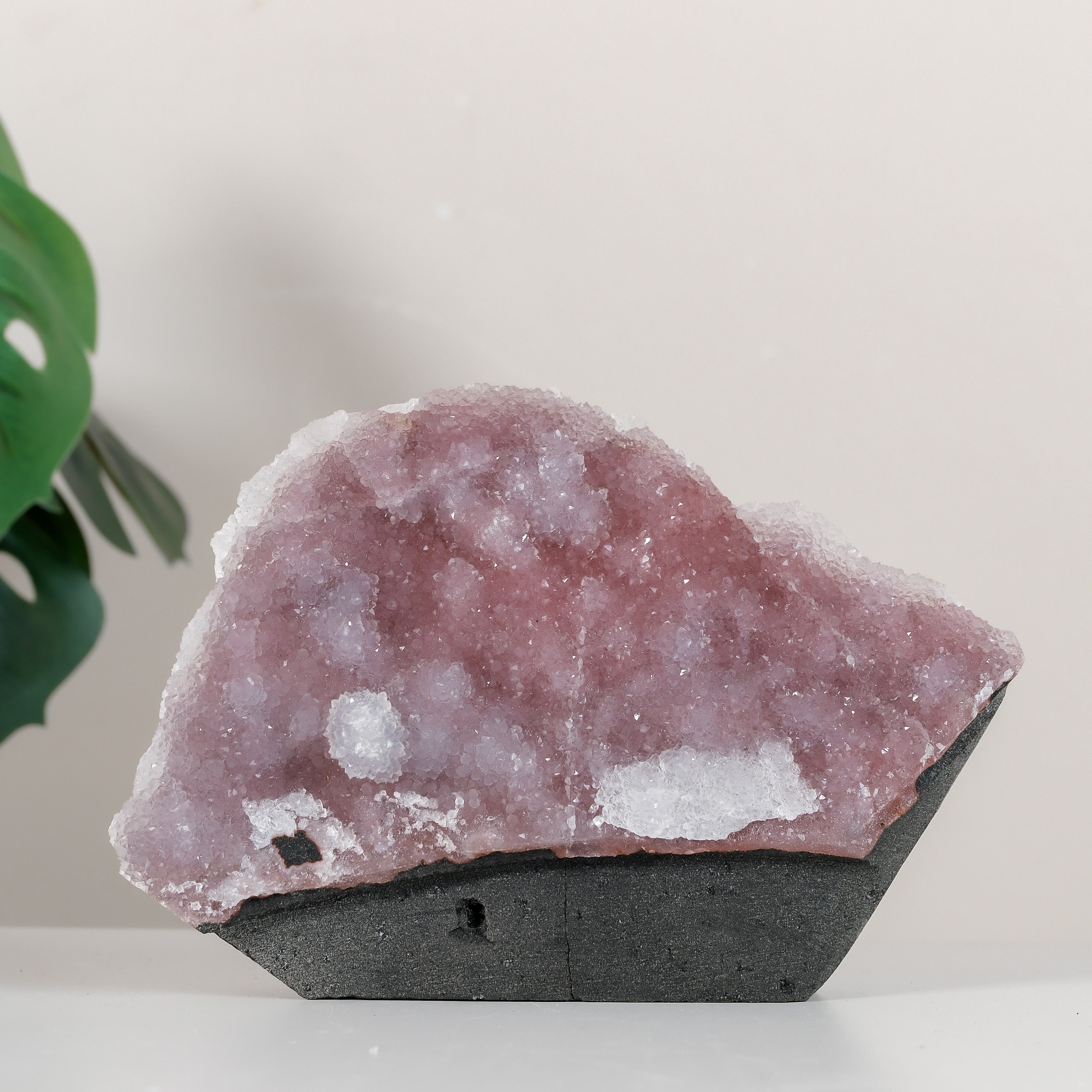 Pink Chalcedony Quartz Cutbase Cluster
