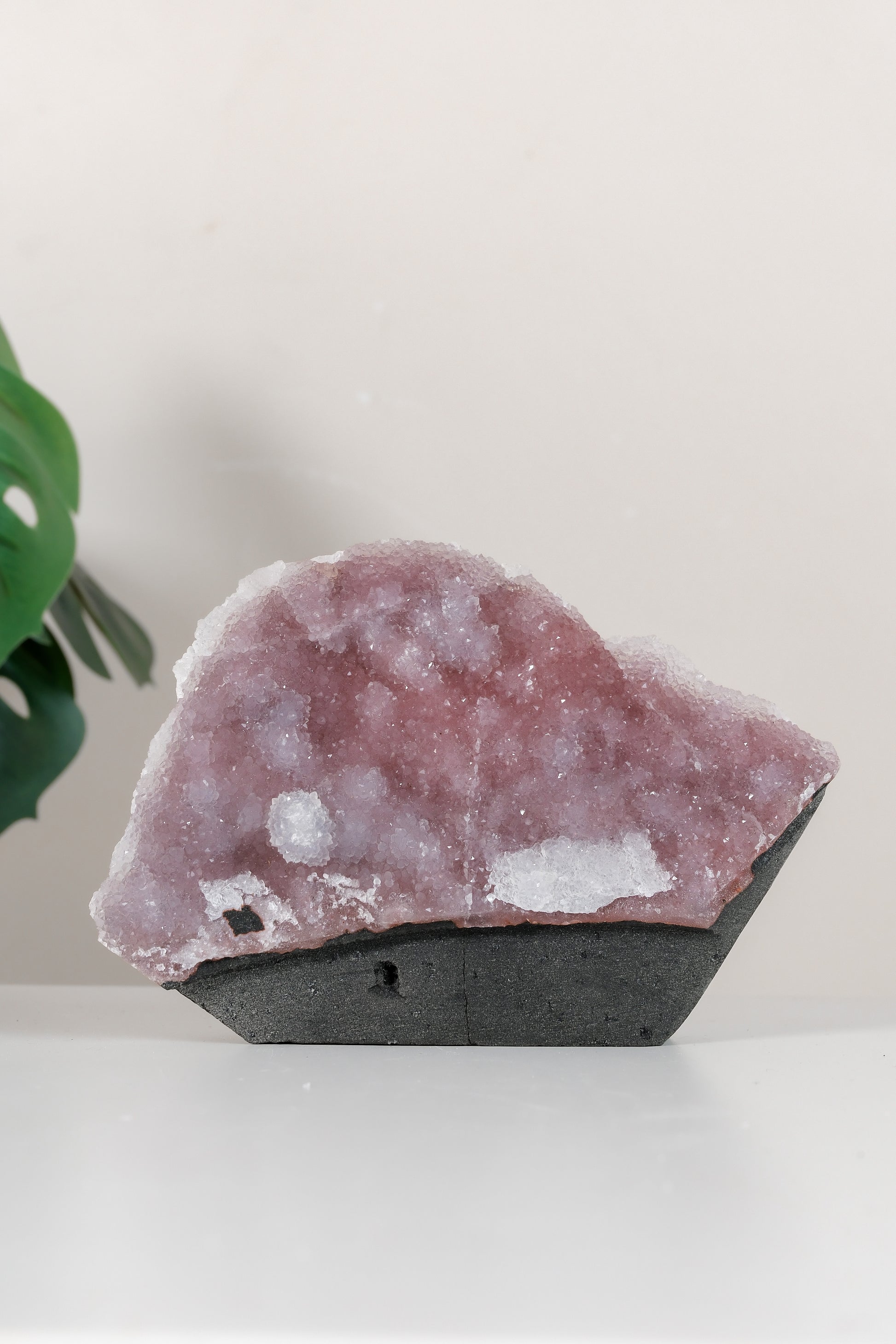 Pink Chalcedony Quartz Cutbase Cluster