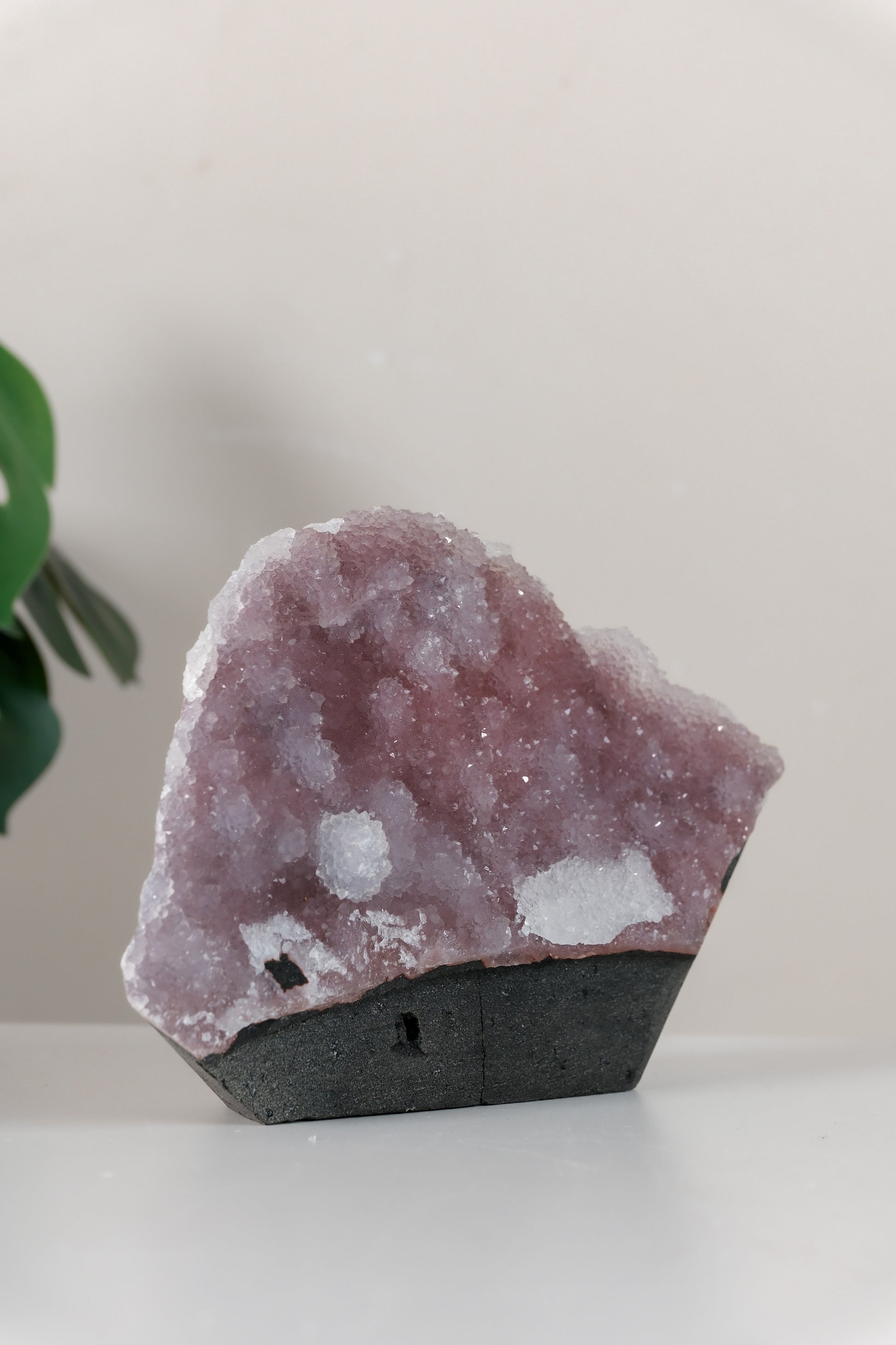 Pink Chalcedony Quartz Cutbase Cluster