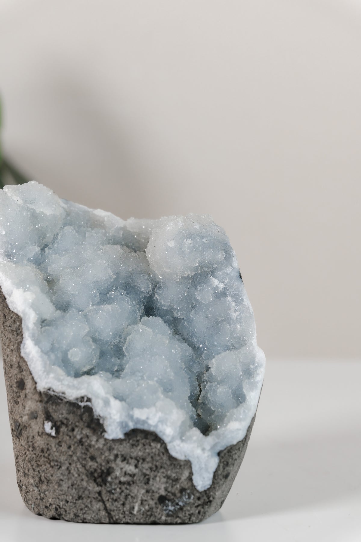 Shimmering Botryoidal Blue Chalcedony Cutbase Cluster