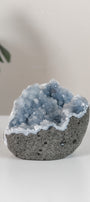 Shimmering Botryoidal Blue Chalcedony Cutbase Cluster