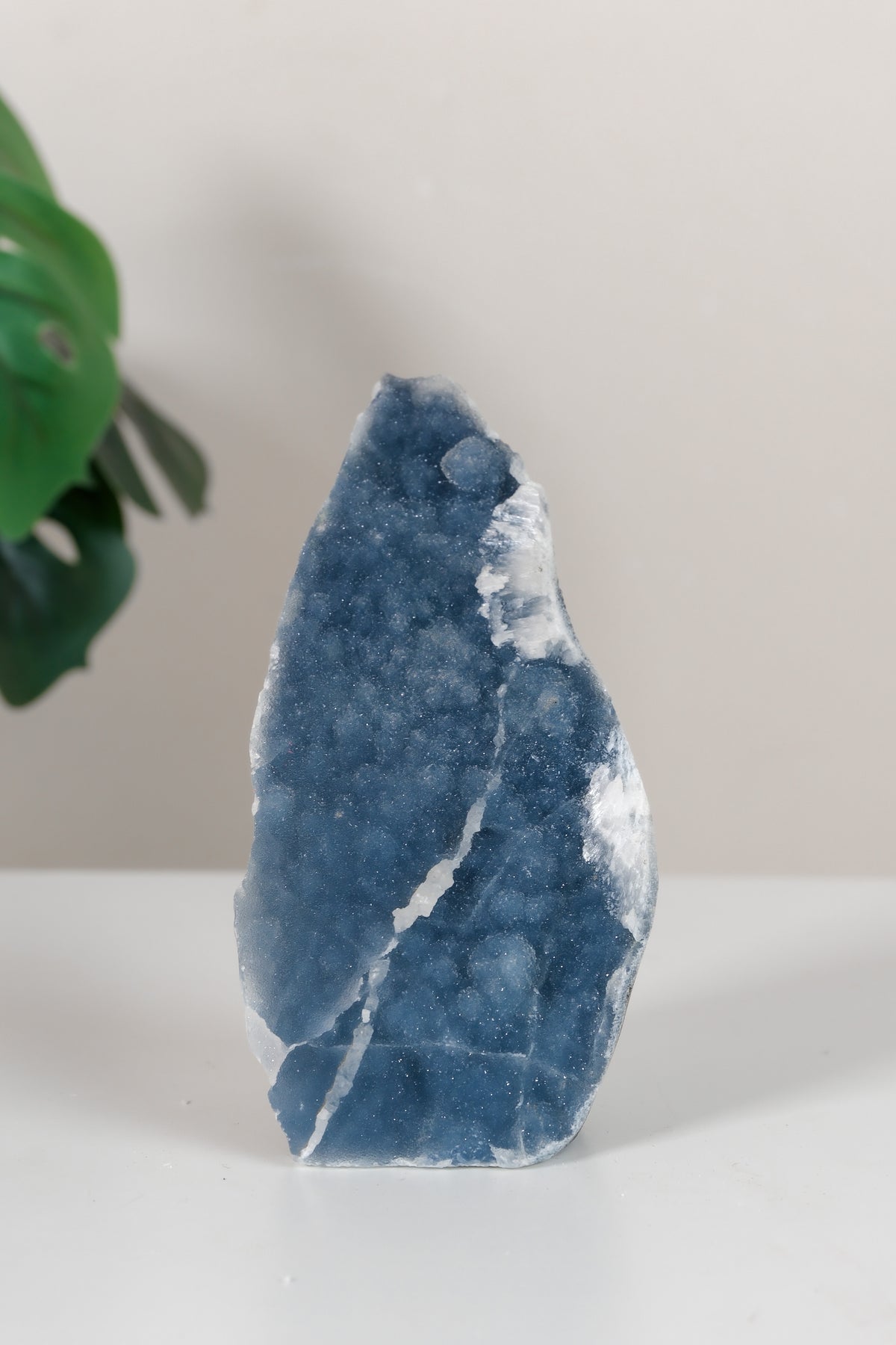Shimmering Botryoidal Blue Chalcedony Cutbase Cluster