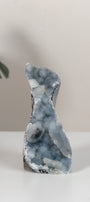Shimmering Botryoidal Blue Chalcedony Cutbase Cluster